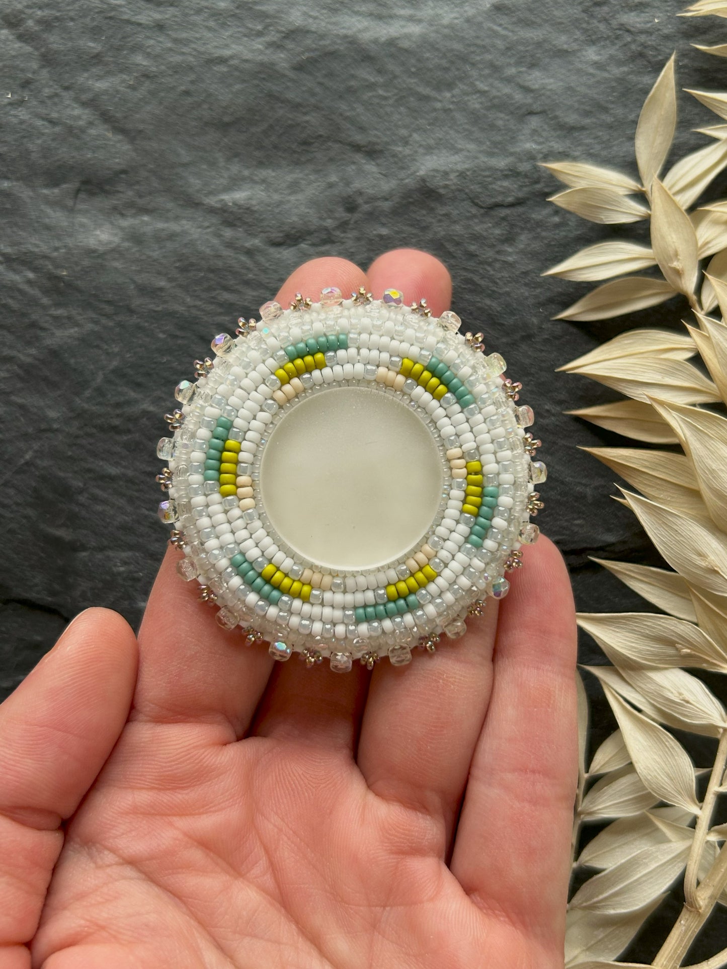 Scheiben-Ohrringe "Camila" mit gefrosteten Glas - Frühling