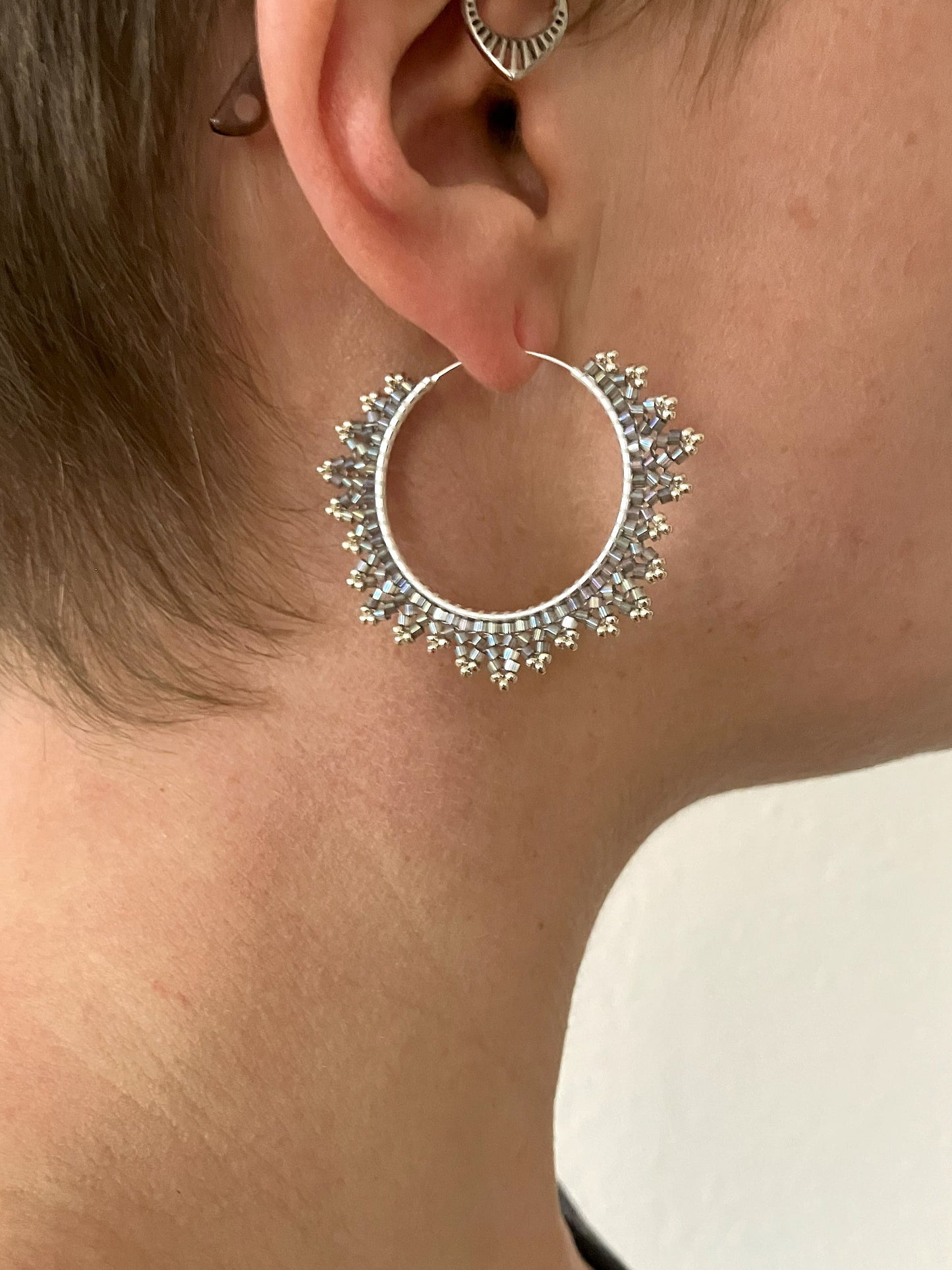 Silber Creolen "Estelle" - Graphit