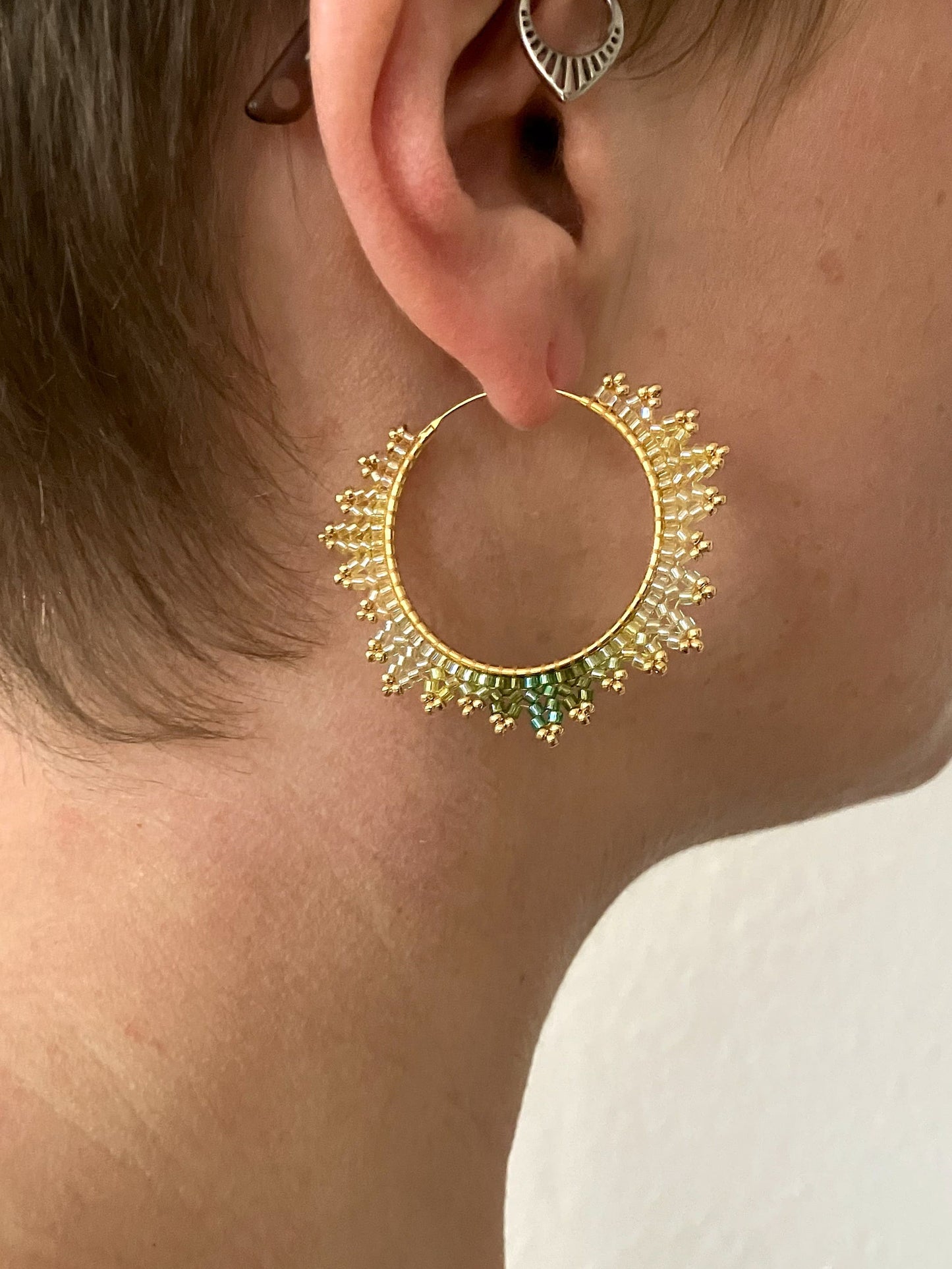 Gold-plated hoop earrings "Estelle" - canola
