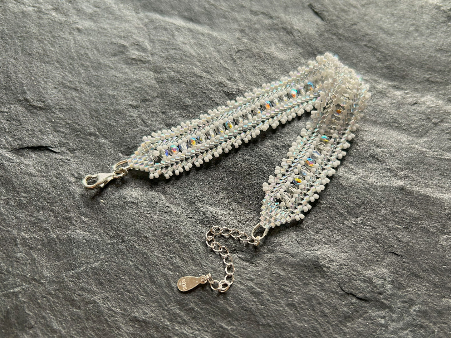 Personalisiertes "Coburn" Armband - Kristall-Weiß