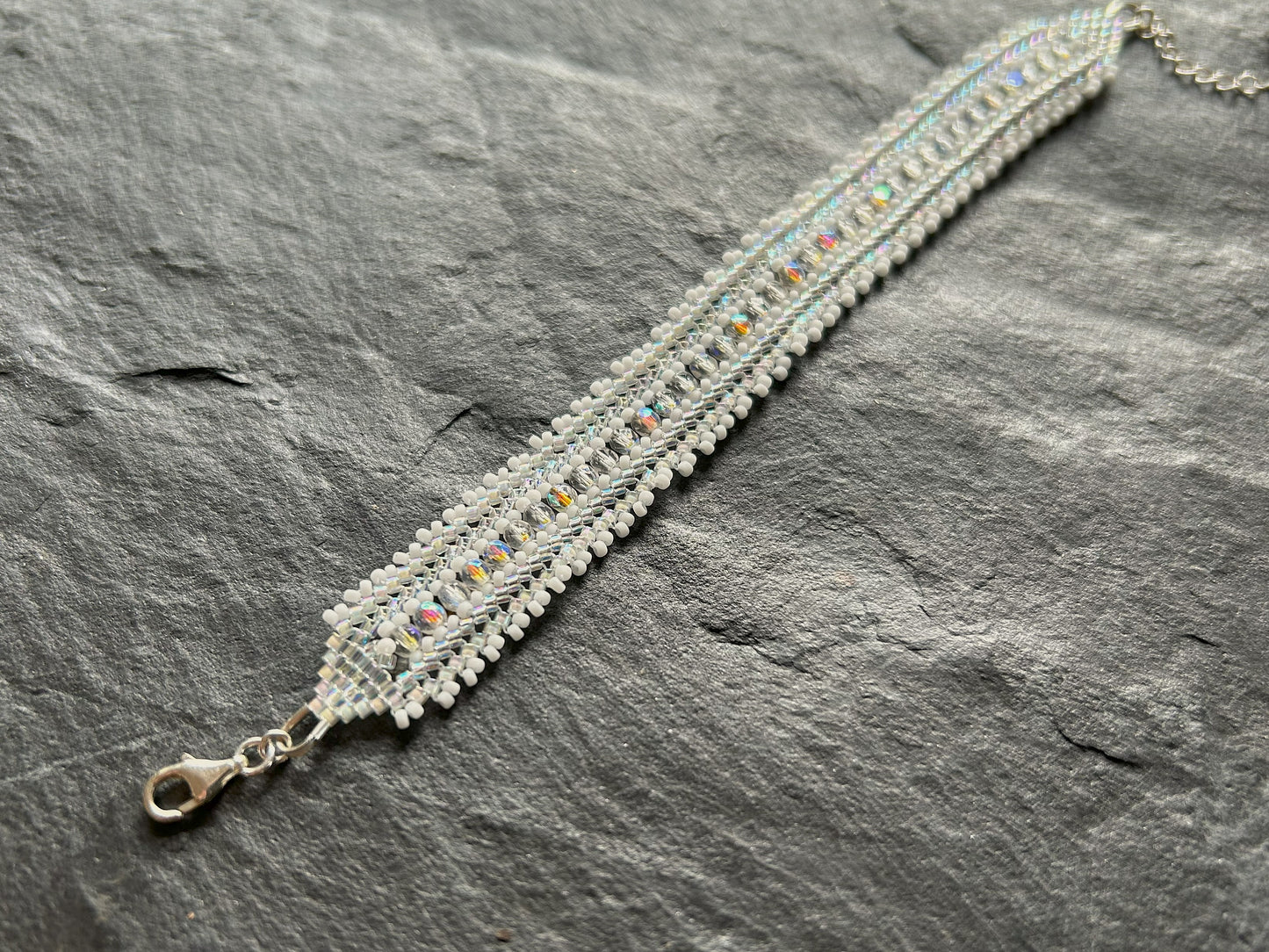 Personalisiertes "Coburn" Armband - Kristall-Weiß