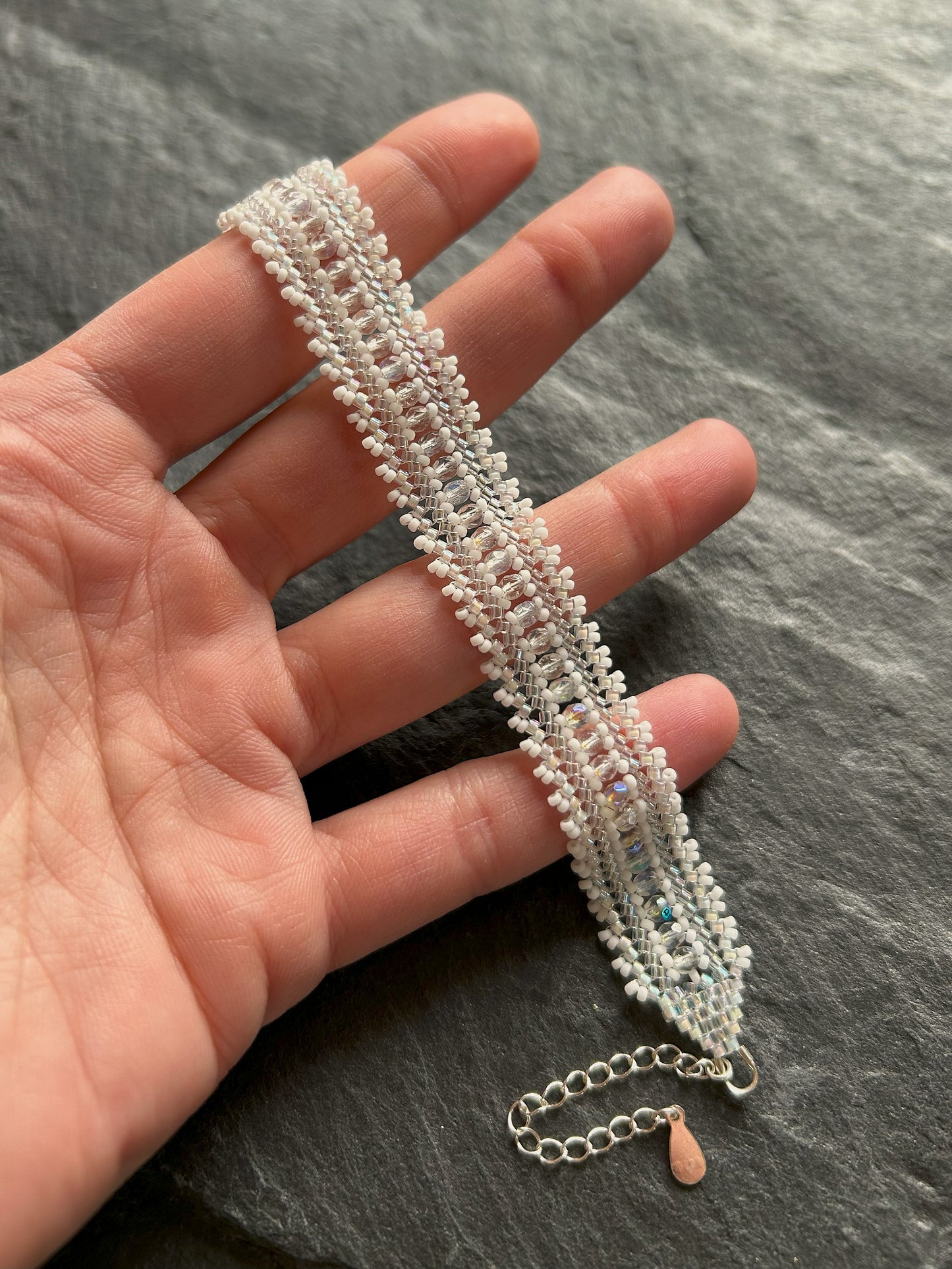 Personalisiertes "Coburn" Armband - Kristall-Weiß