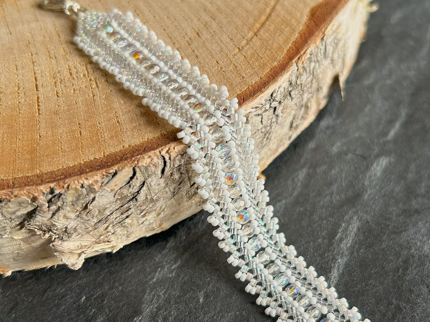 Personalisiertes "Coburn" Armband - Kristall-Weiß
