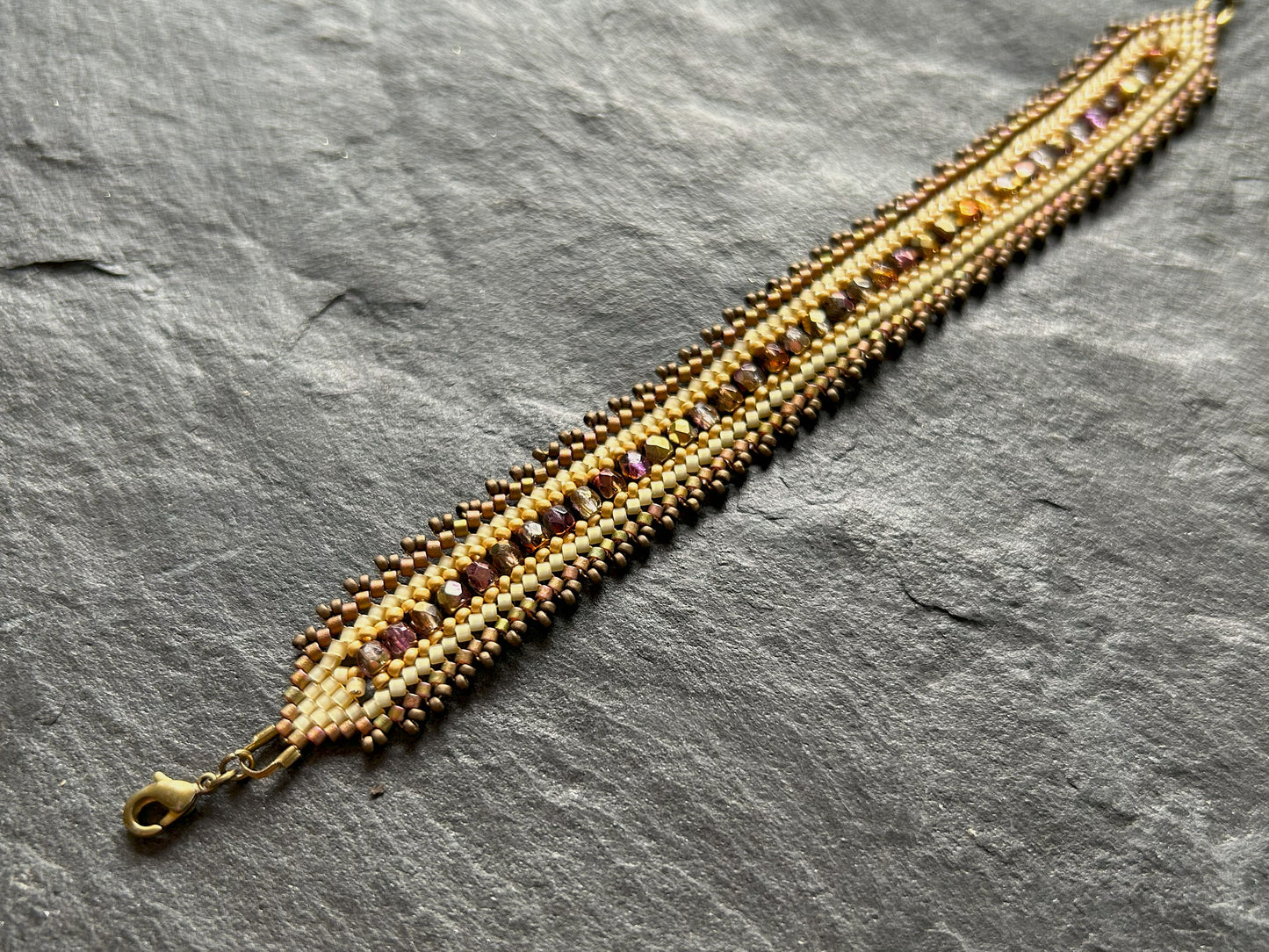 Personalisiertes "Coburn" Armband - Beige & Kupfer