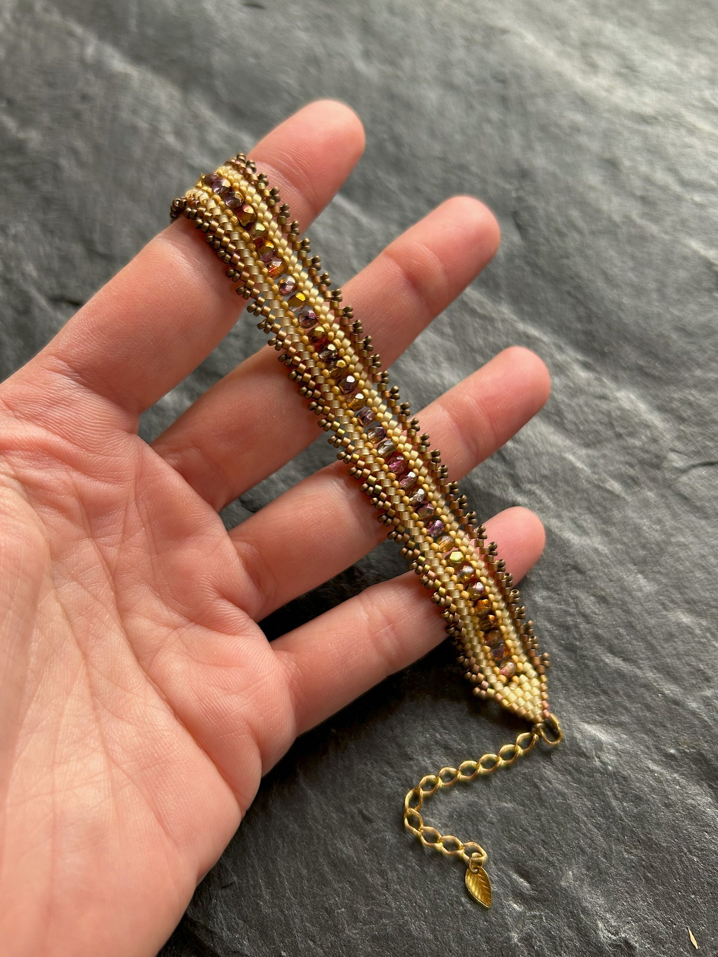 Personalisiertes "Coburn" Armband - Beige & Kupfer