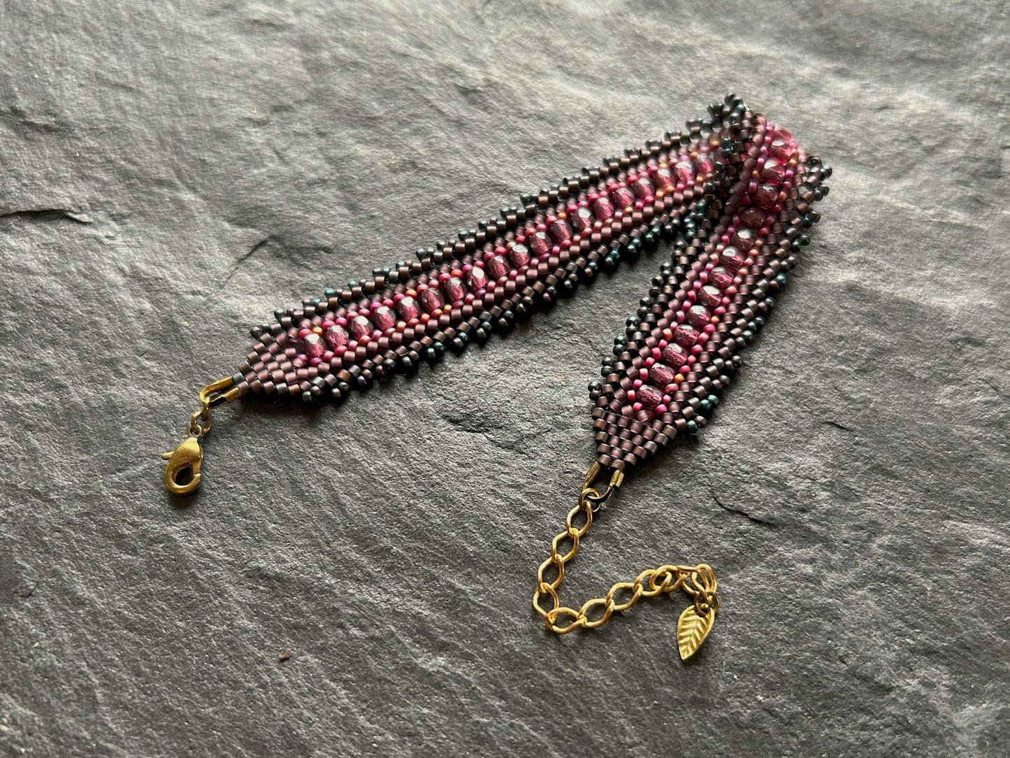 Personalisiertes "Coburn" Armband - Burgunder