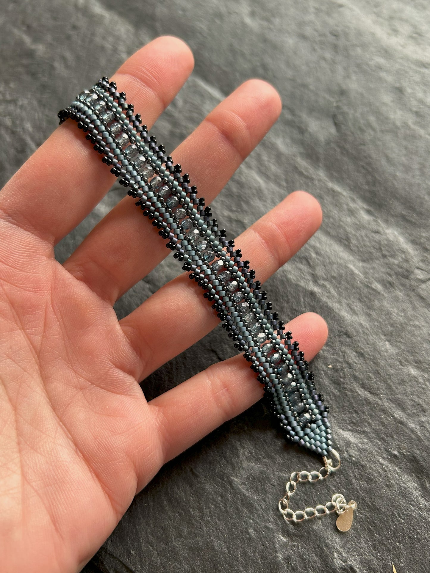 Personalisiertes "Coburn" Armband - Jeans-Blau