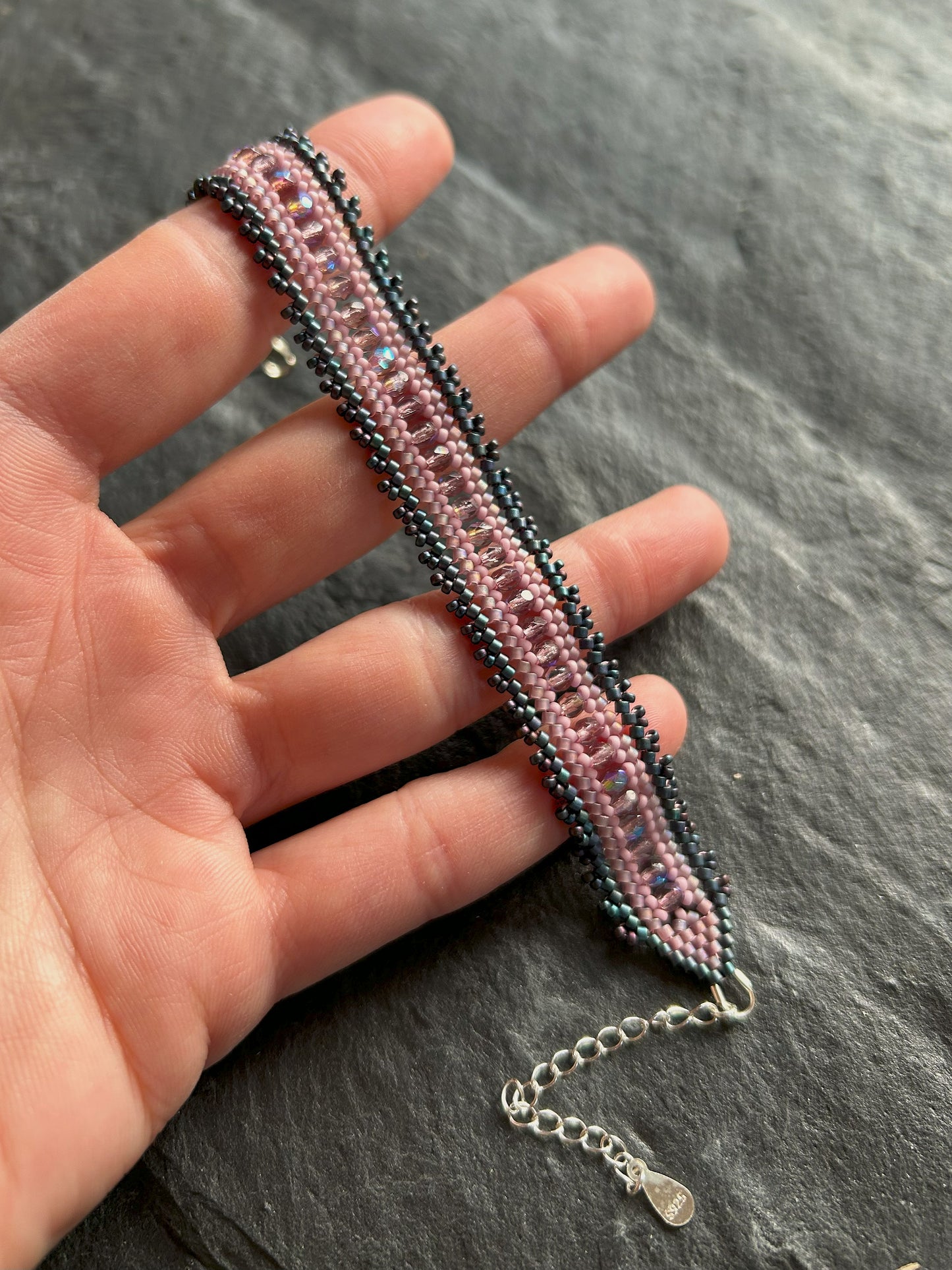 Personalisiertes "Coburn" Armband - Flieder & Blau