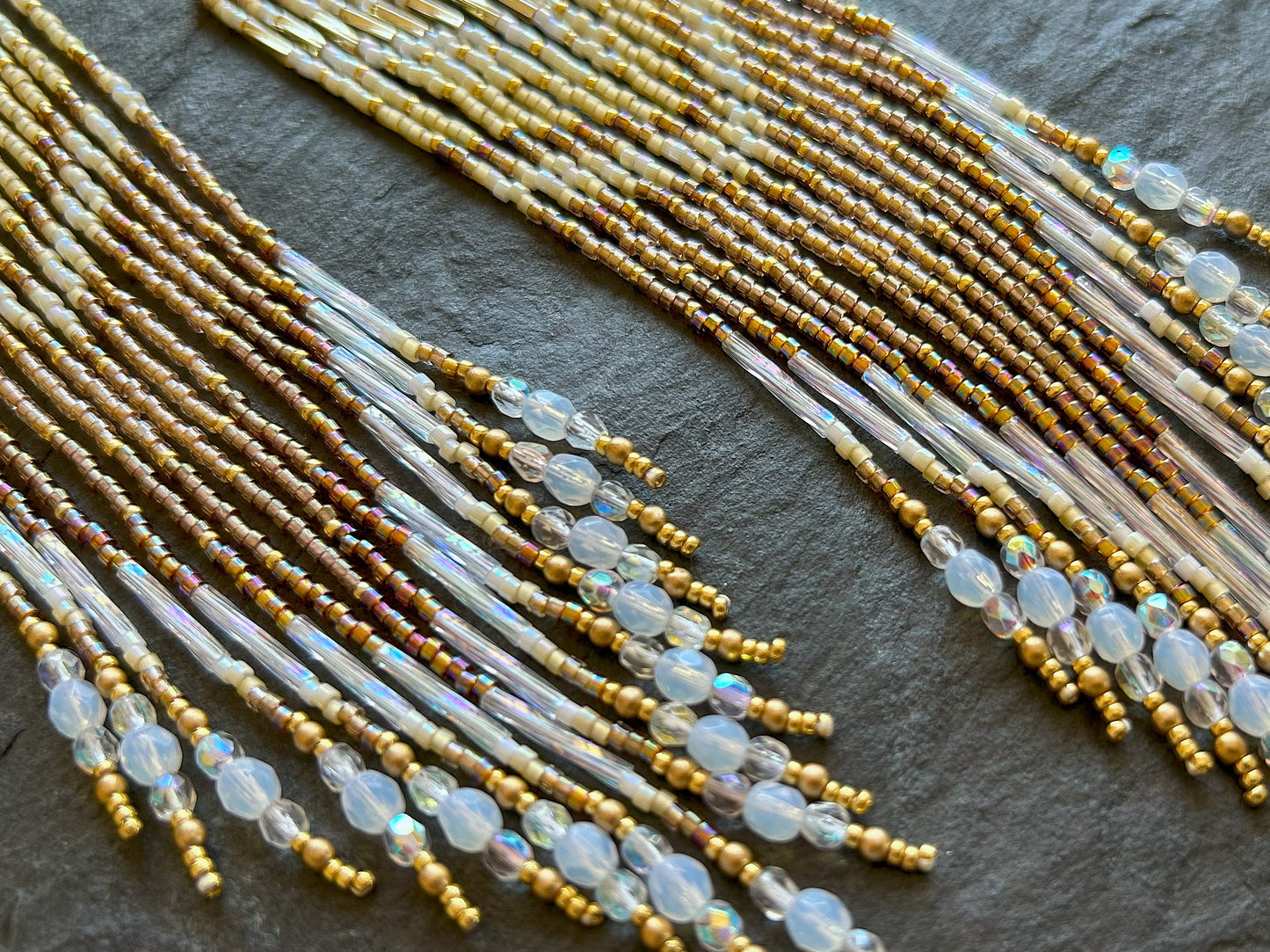 Dazzling statement earrings "Sheila" - white & gold