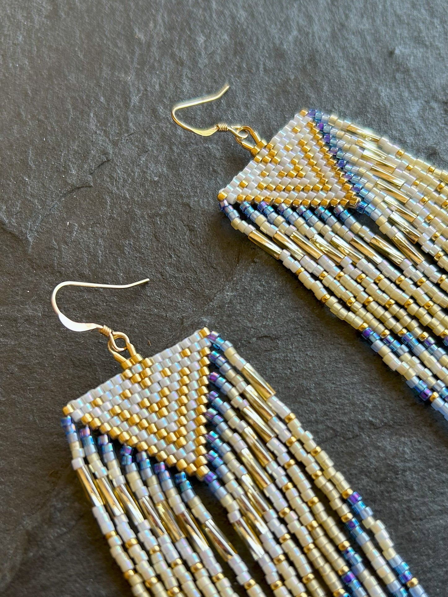 Dazzling statement earrings "Sheila" - gold & blue