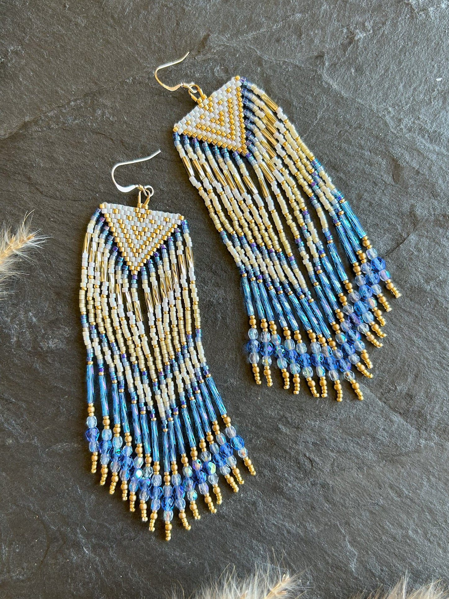 Dazzling earrings "Sheila" - gold & blue