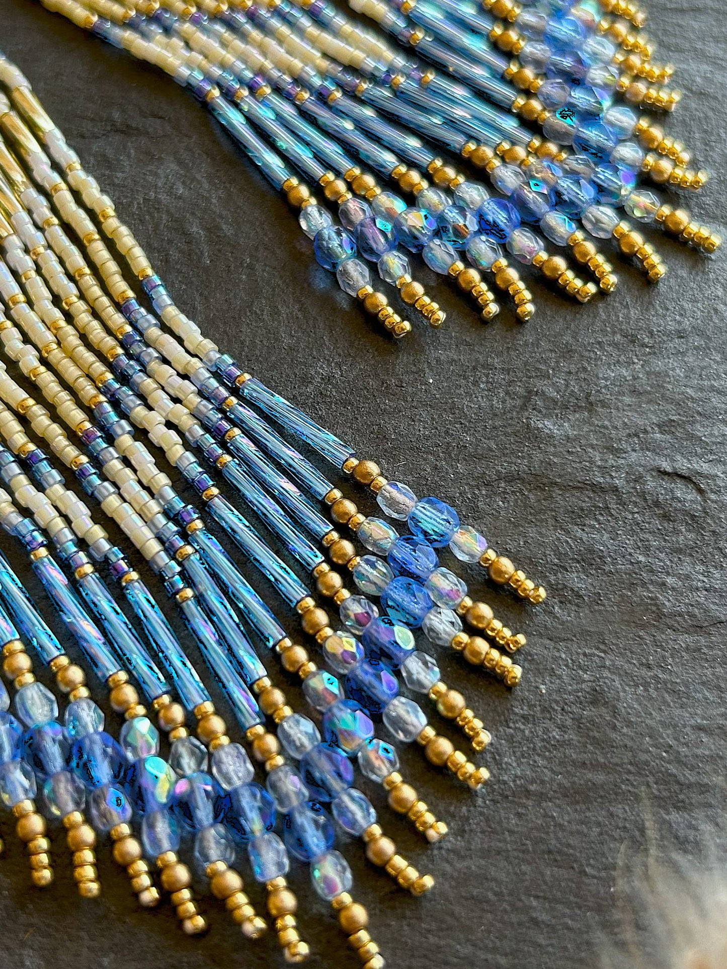 Dazzling earrings "Sheila" - gold & blue
