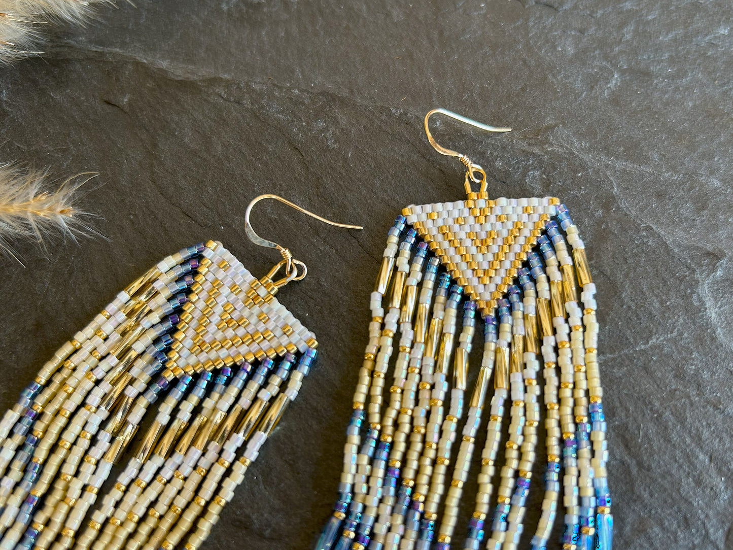 Dazzling earrings "Sheila" - gold & blue