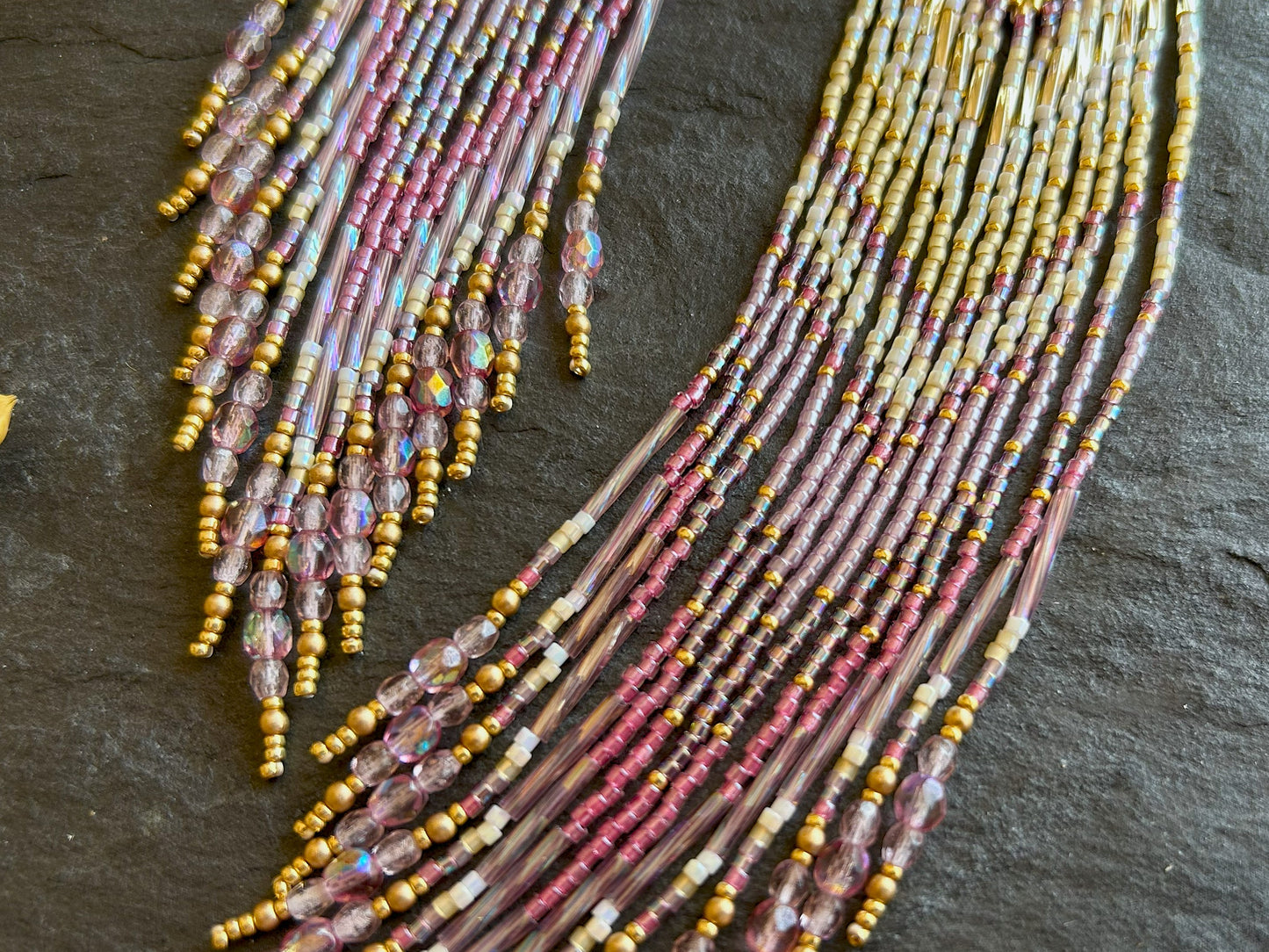 Dazzling statement earrings "Sheila" - gold & pink