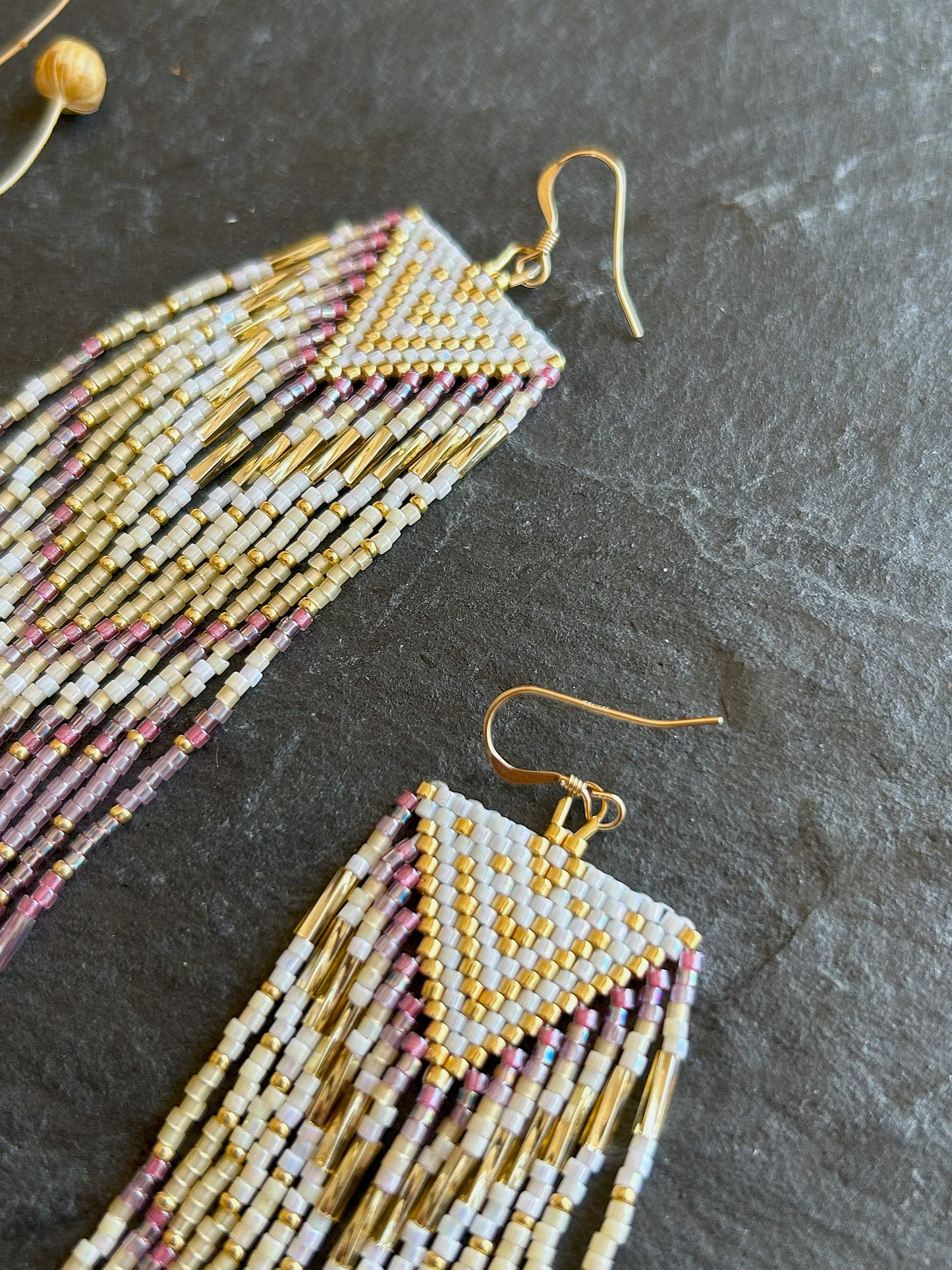 Dazzling statement earrings "Sheila" - gold & pink