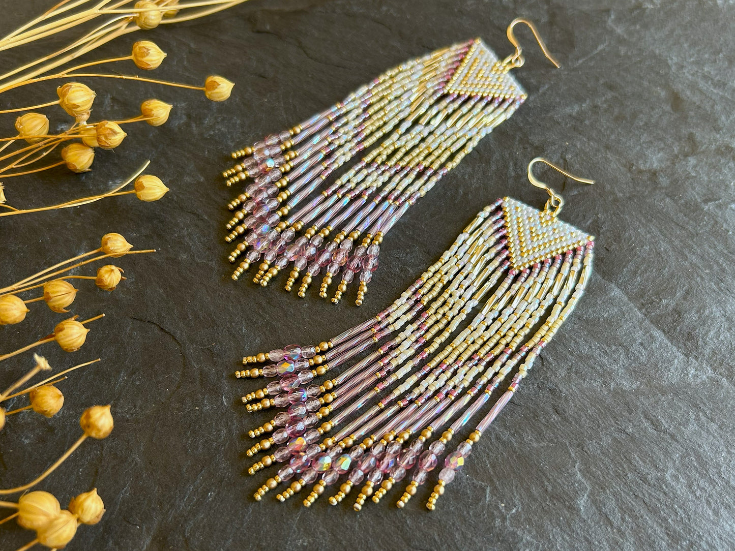 Dazzling earrings "Sheila" - gold & pink