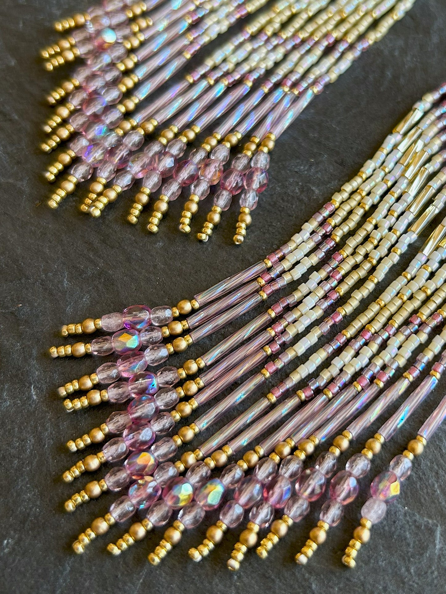 Dazzling earrings "Sheila" - gold & pink