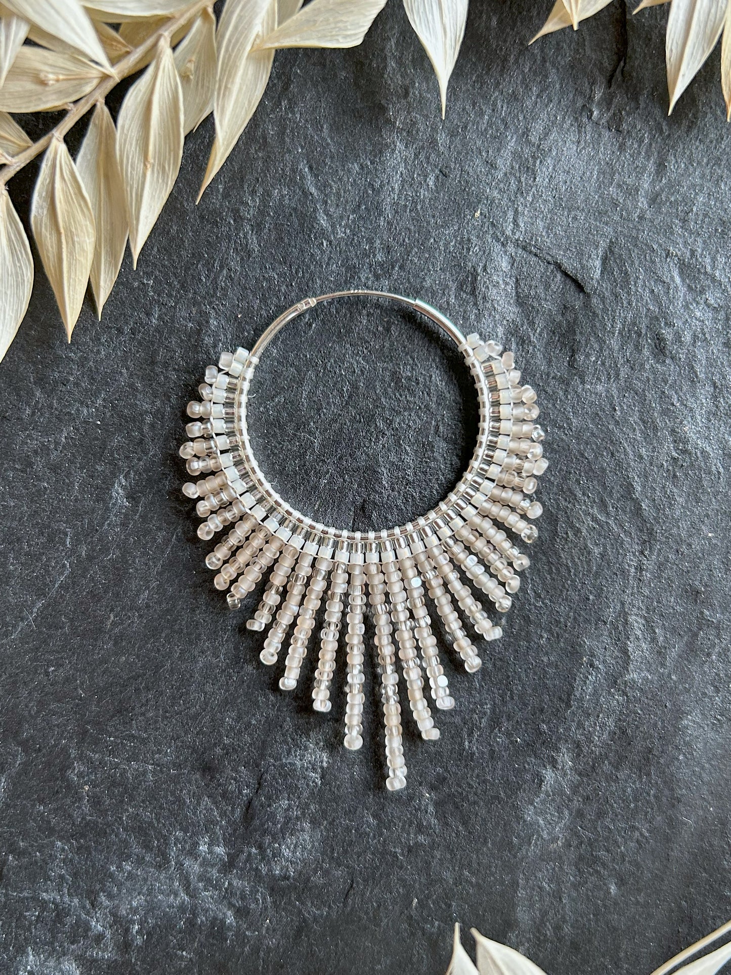 Silberne Creolen "Celeste" - Sand