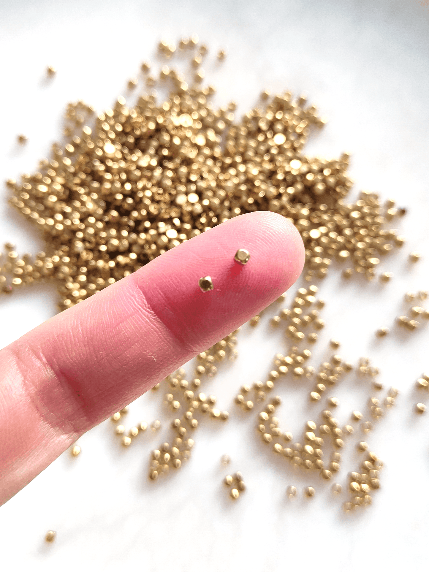 Cubic brass beads 2mm