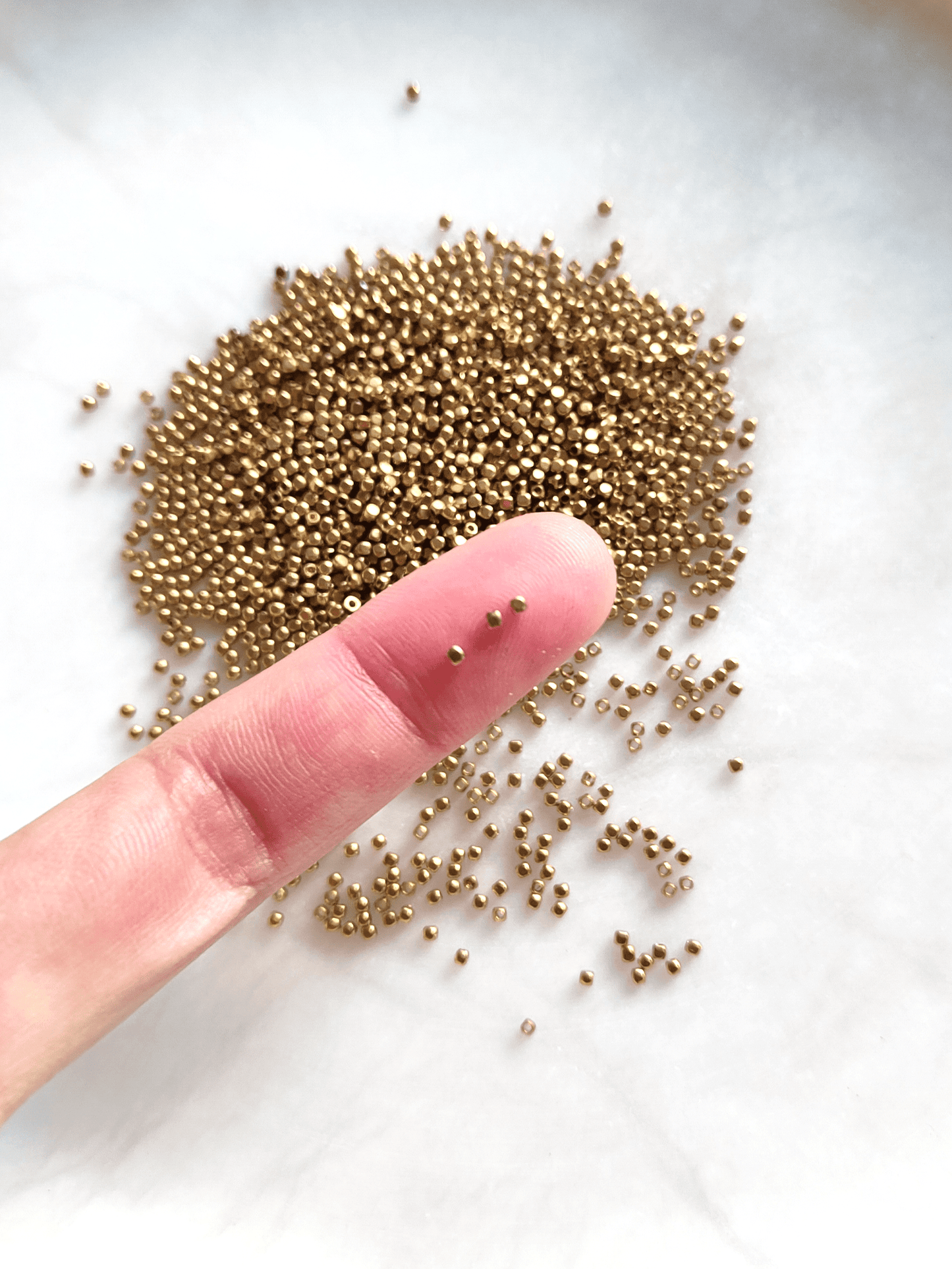 Cubic brass beads 1mm