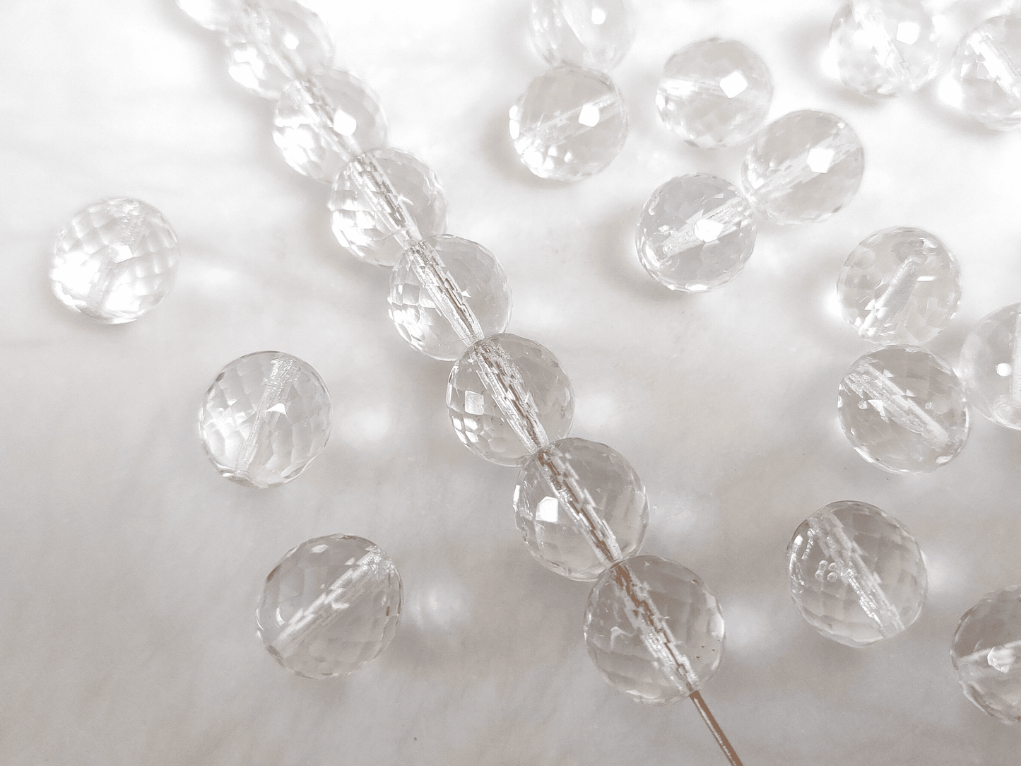 12mm fire-polished beads - colorless