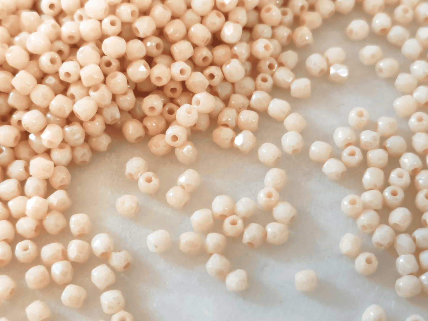 2mm fire-polished beads - opaque beige