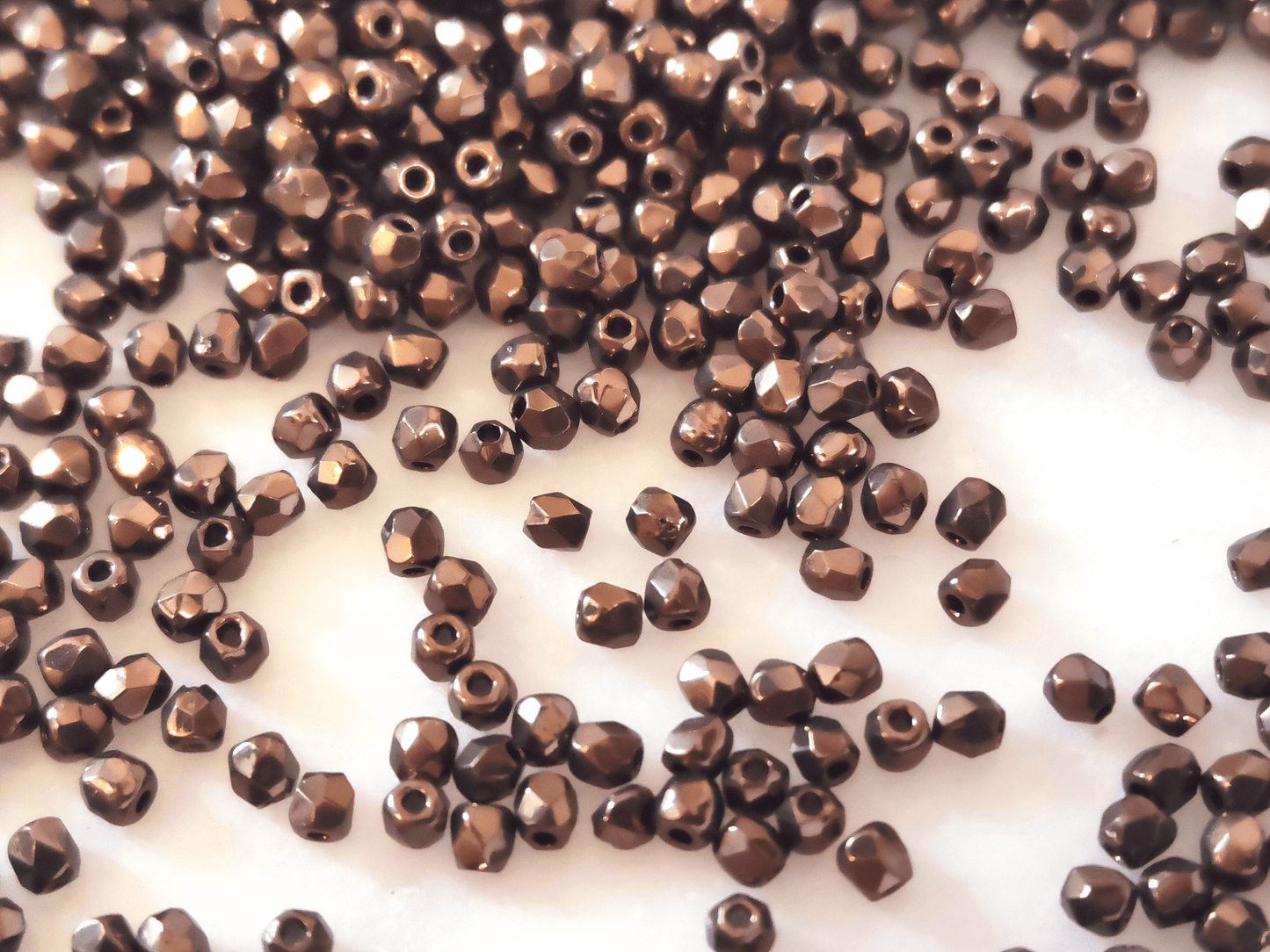 2mm fire-polished beads - dark bronze