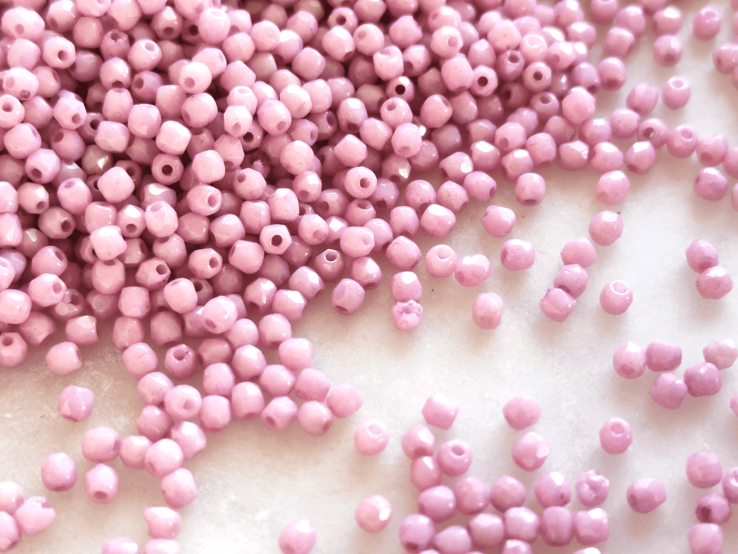 2mm fire-polished beads - opaque rose