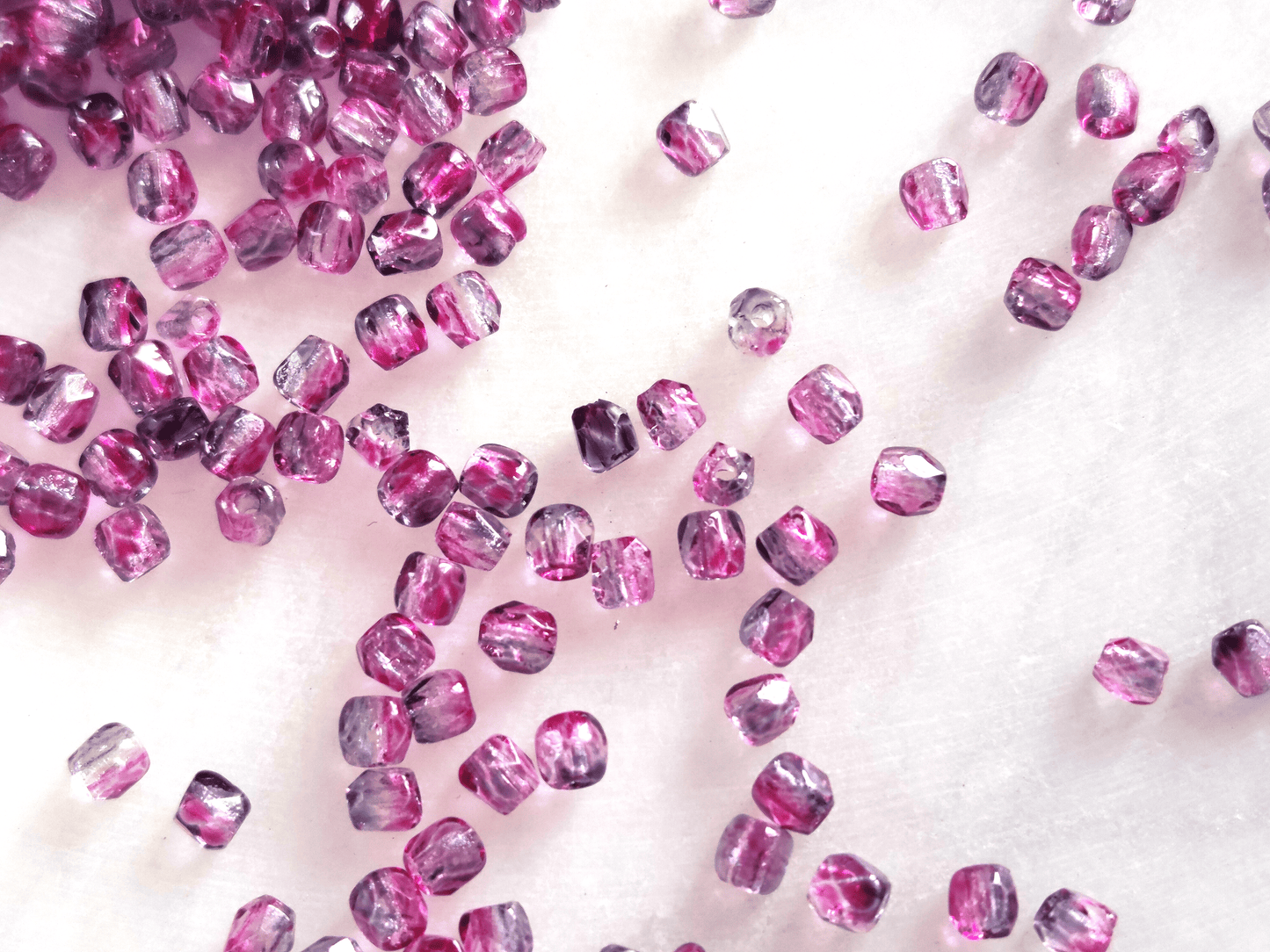 2mm fire-polished beads - ombre purple mix
