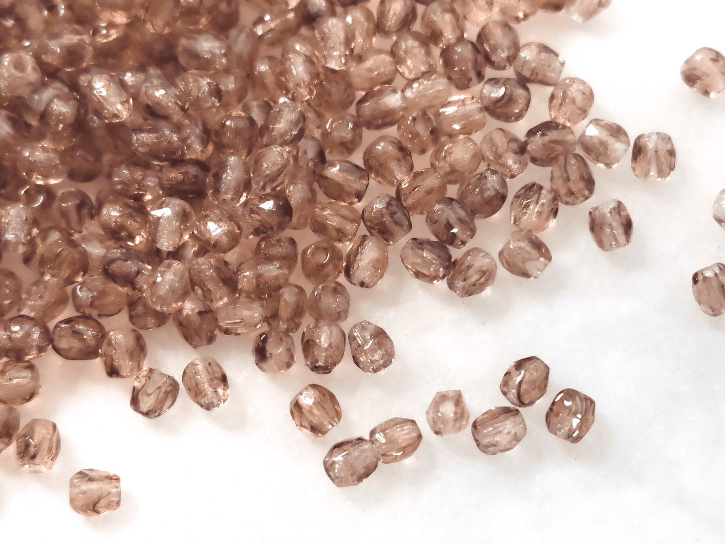 3mm fire-polished beads - muted brown