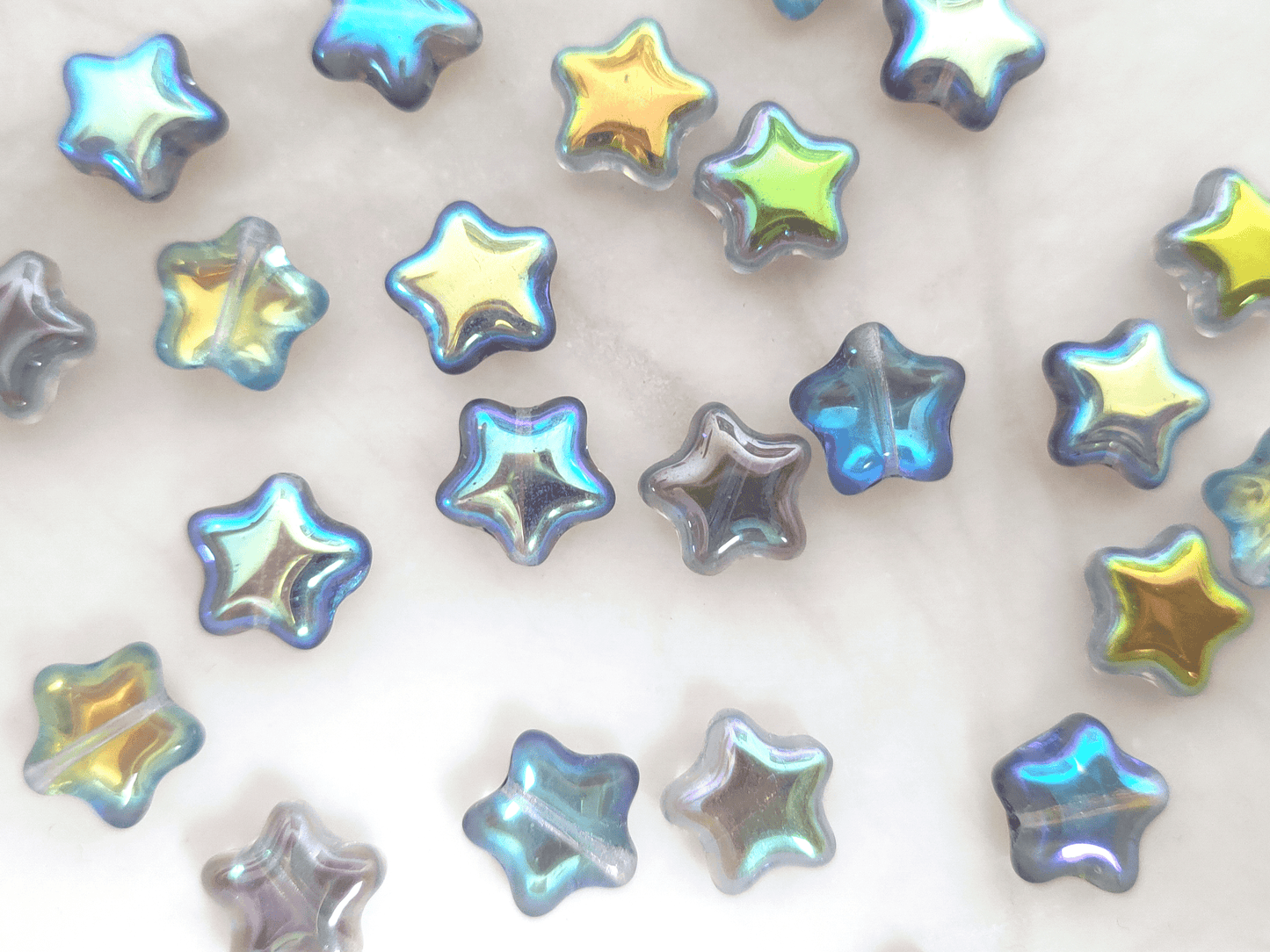 Sterne 12mm - Blau & Grün AB