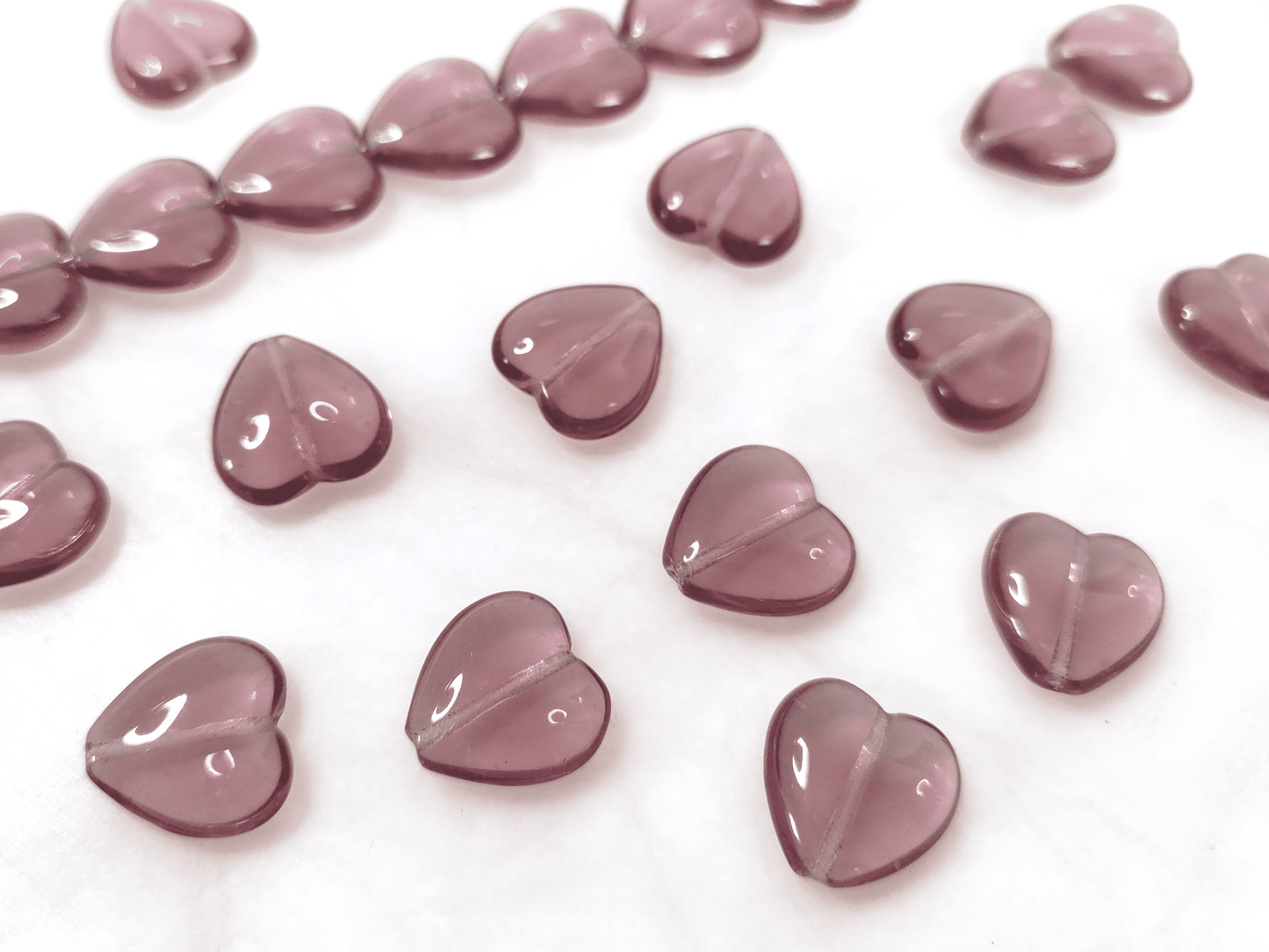 Herzen 16mm - gedecktes Lila