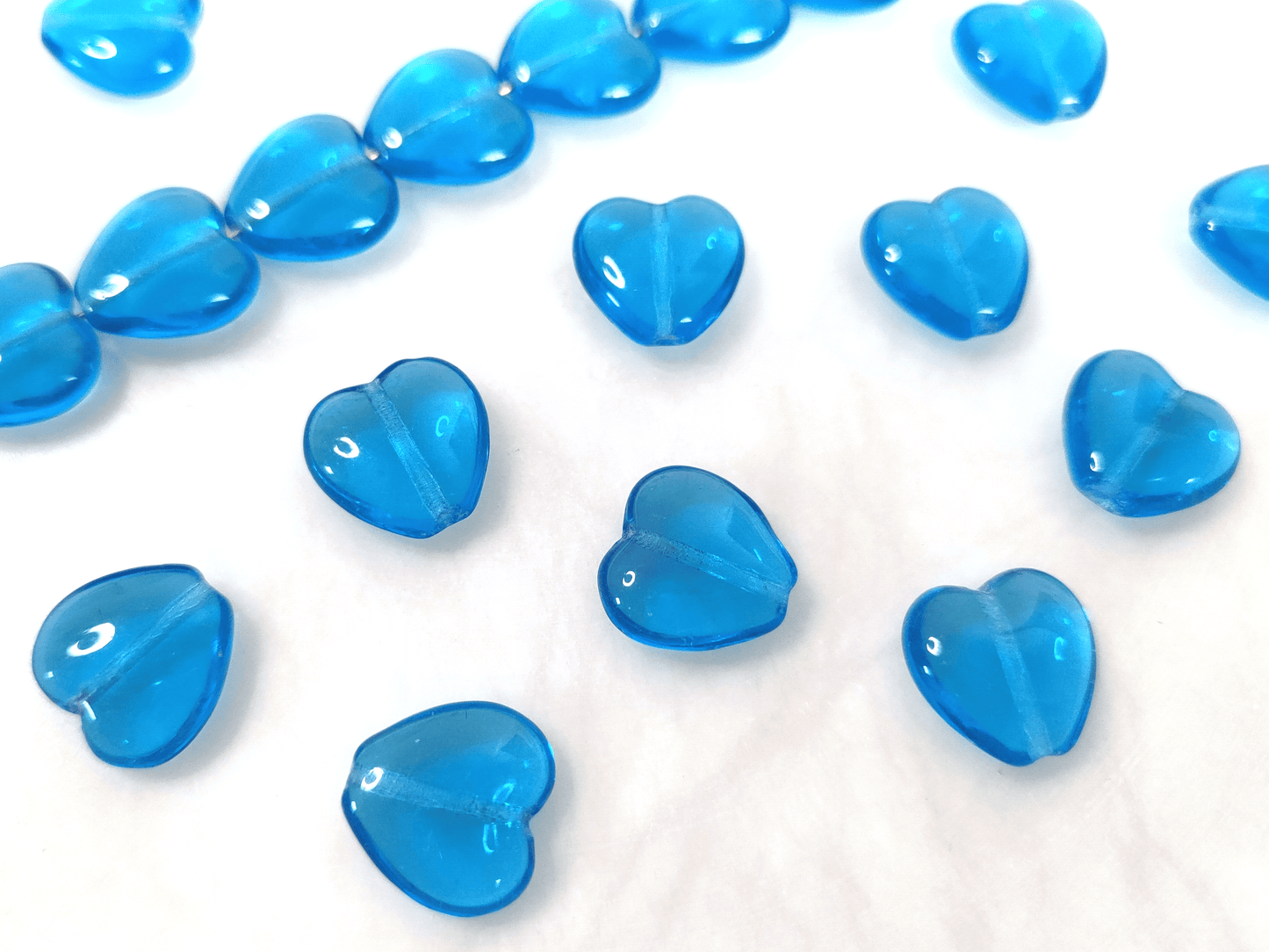 Herzen 16mm - Karibikblau