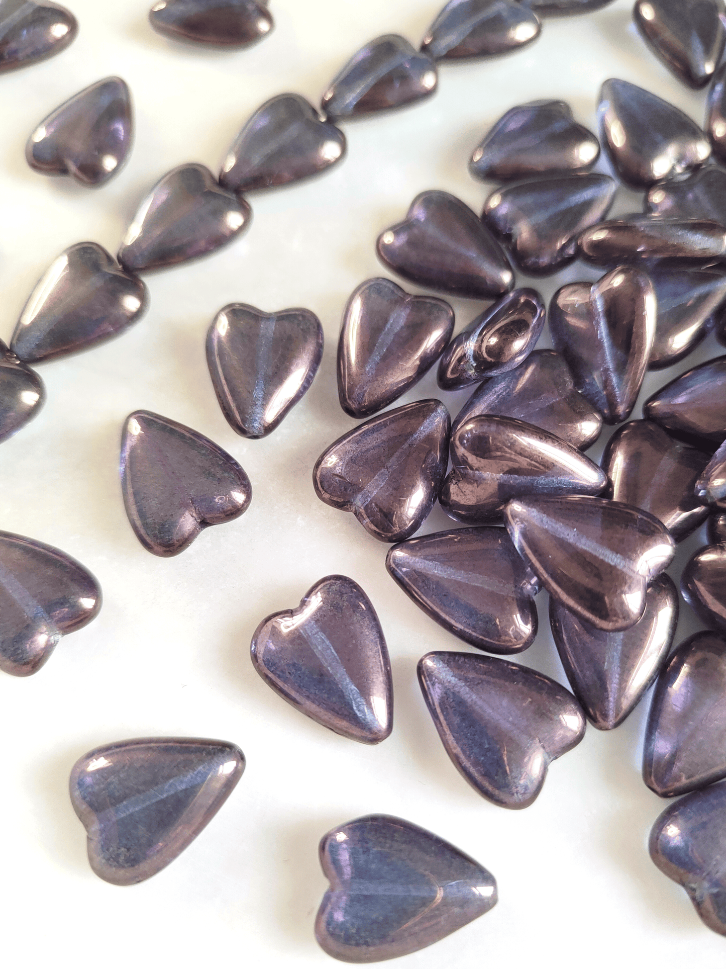 Herzen 16x13mm - Lila Luster