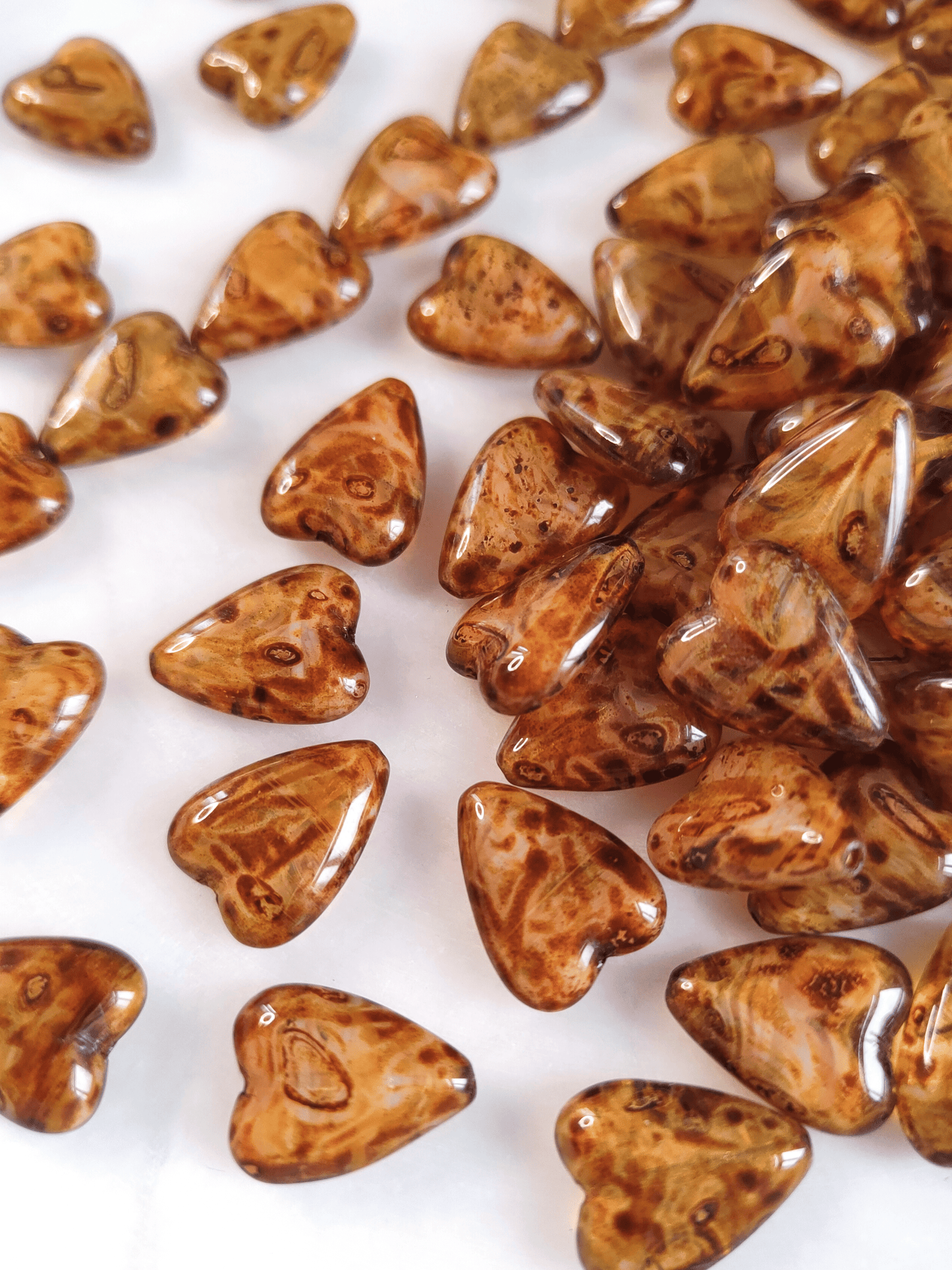 Herzen 16x13mm - Braun Picasso