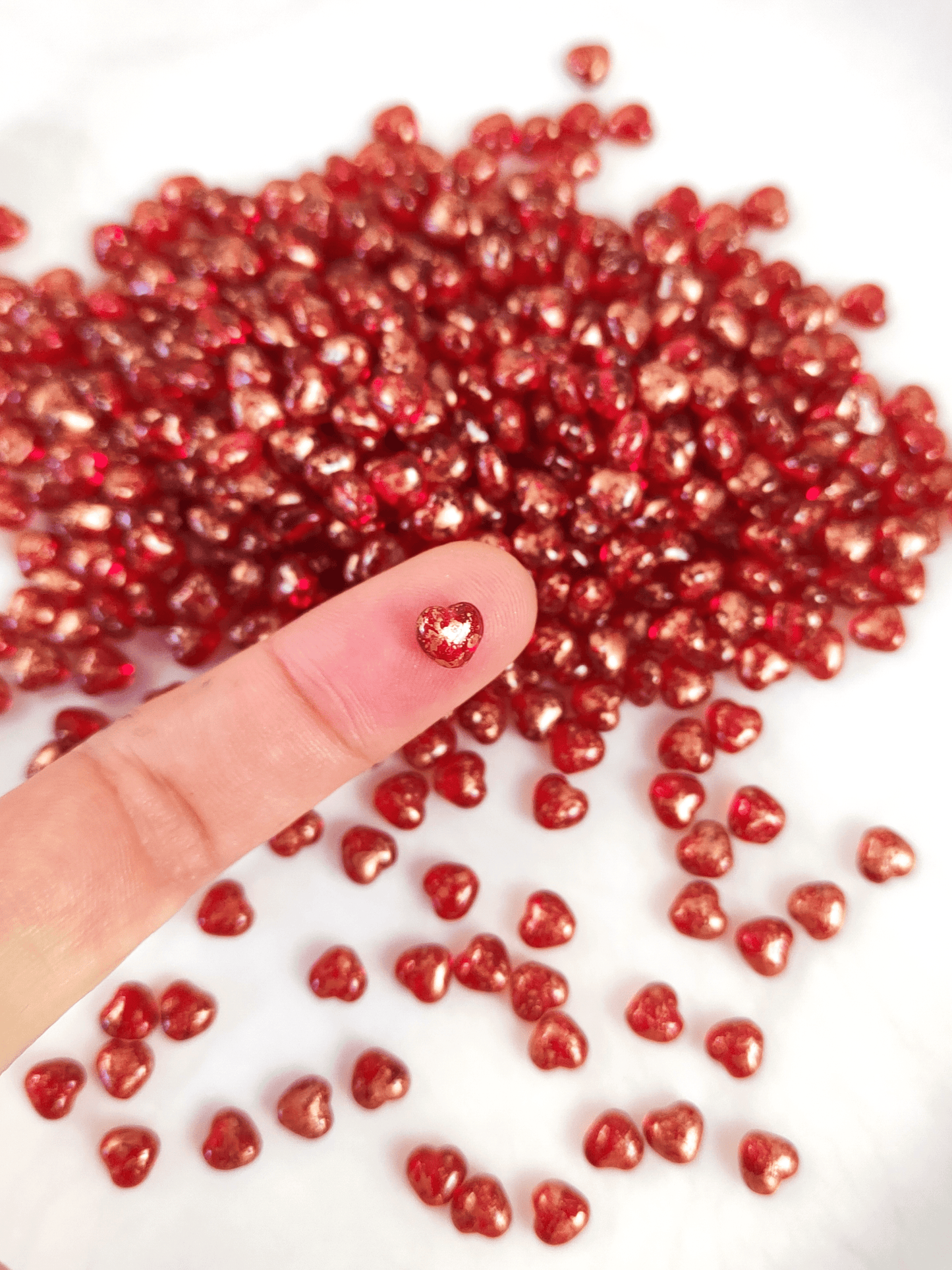 Herzen 6mm - Rot & Gold
