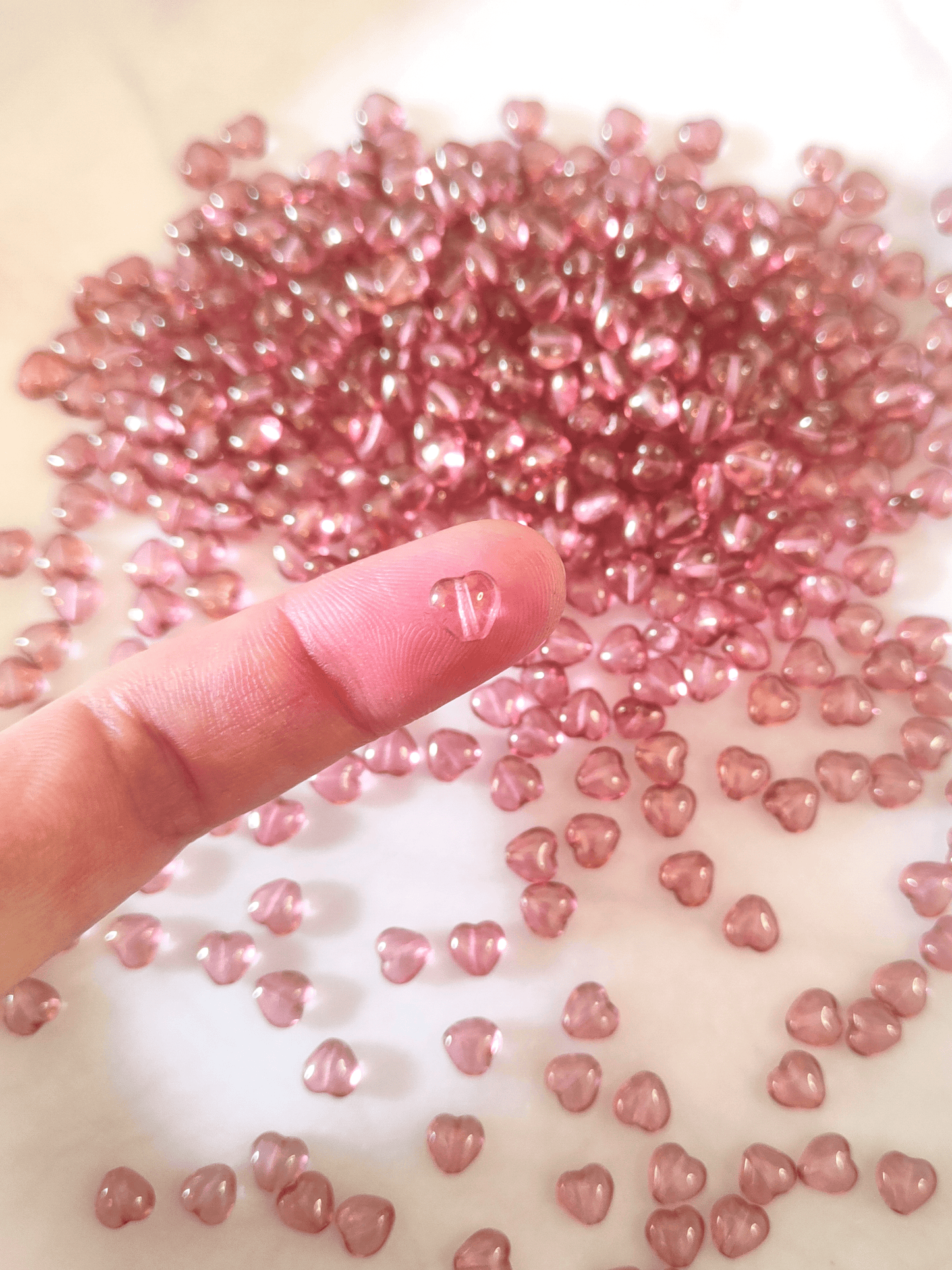 Herzen 6mm - gedecktes Pink