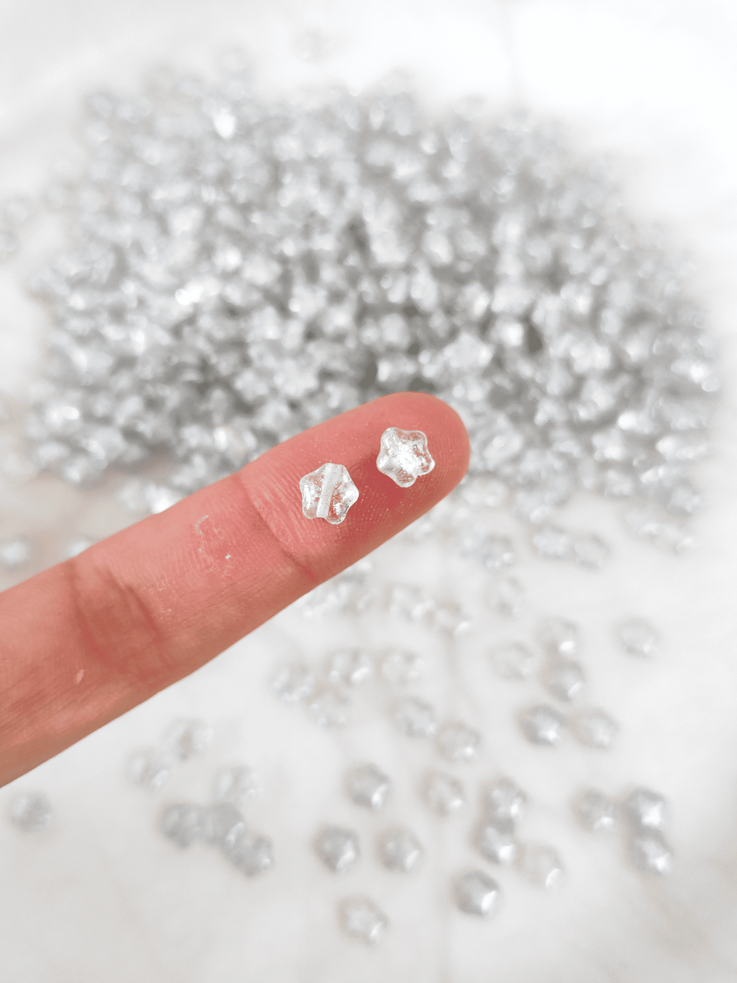 Sterne 6mm - Farblos & Silber