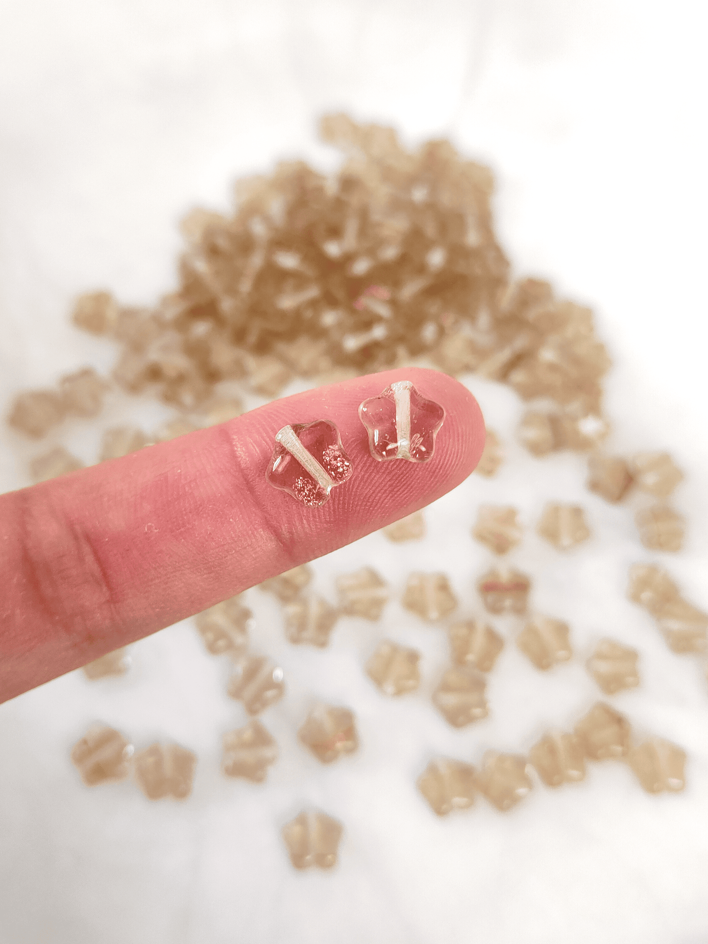 Star beads 8mm - light brown & copper