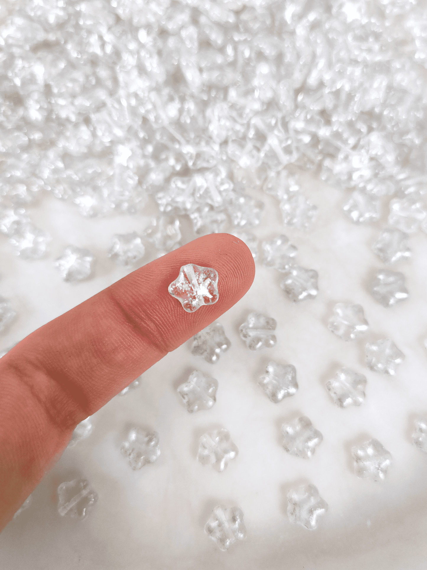 Sterne 8mm - Farblos & Silber gefleckt