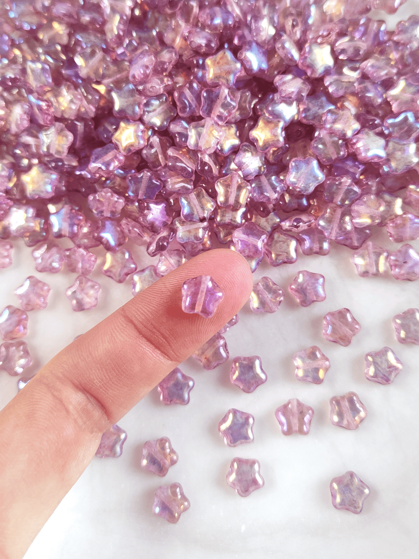 Star beads 8mm - purple iris