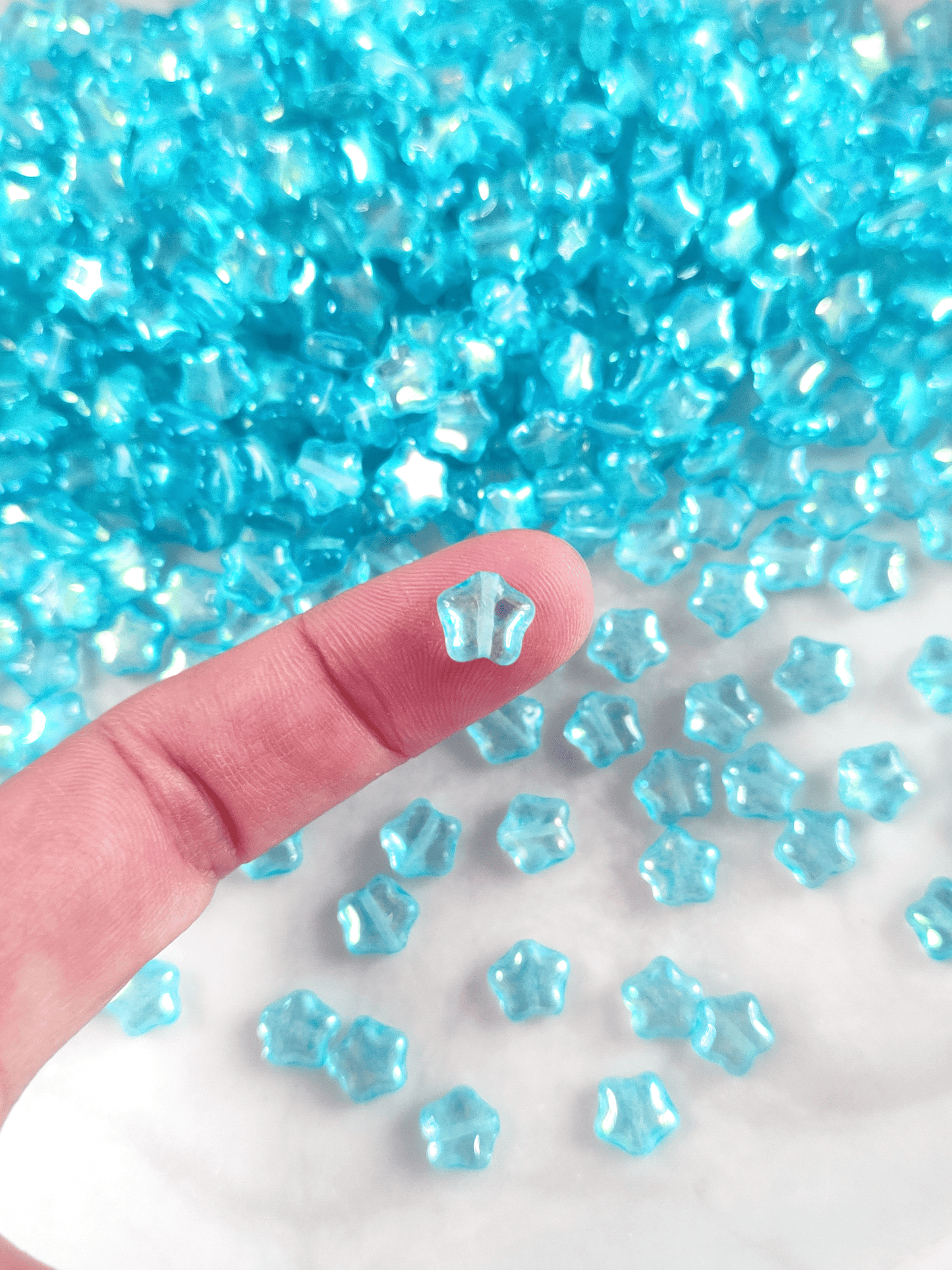 Star beads 8mm - Caribbean blue iris