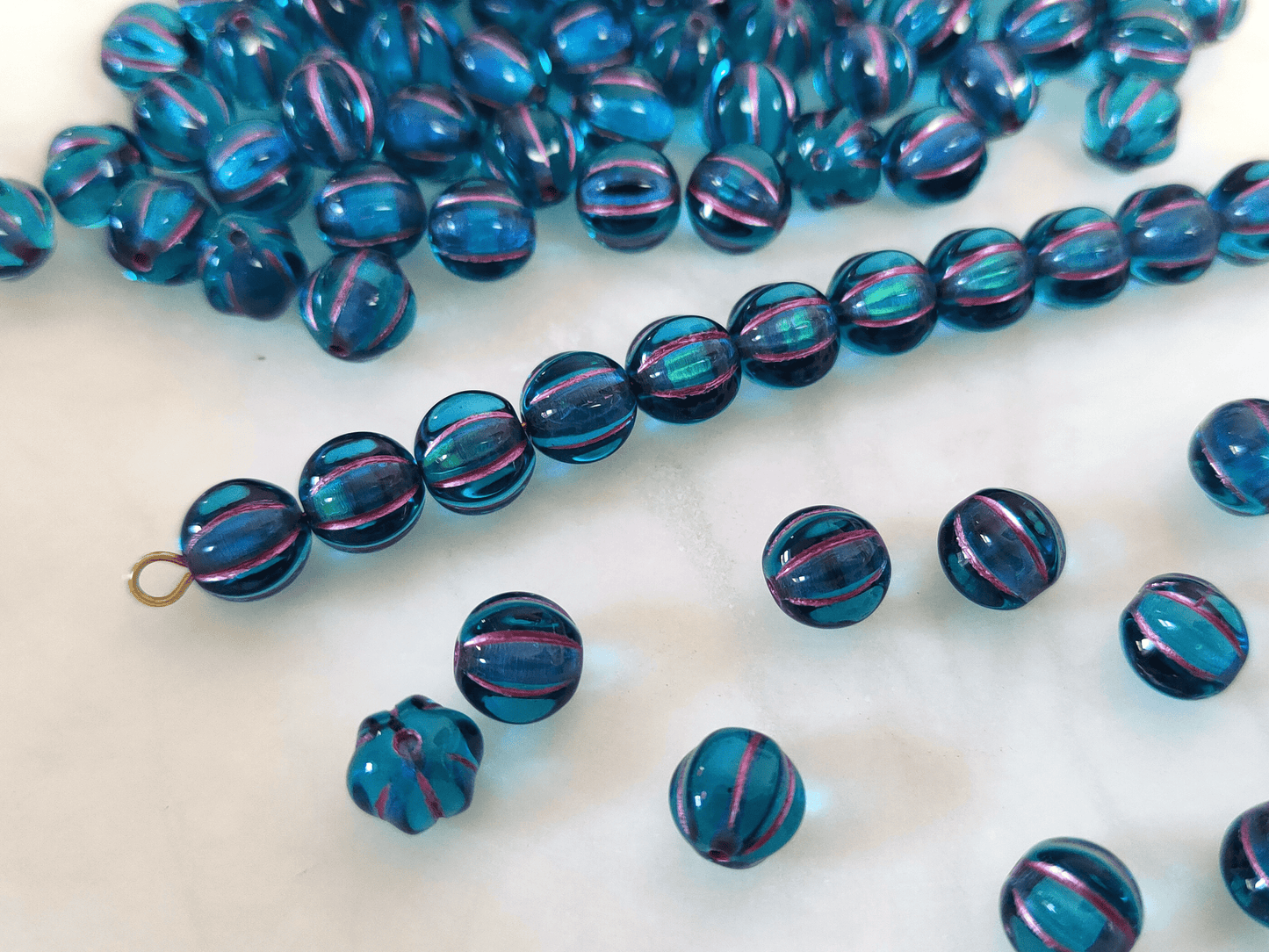 Melonen 8mm - Türkis & Pink