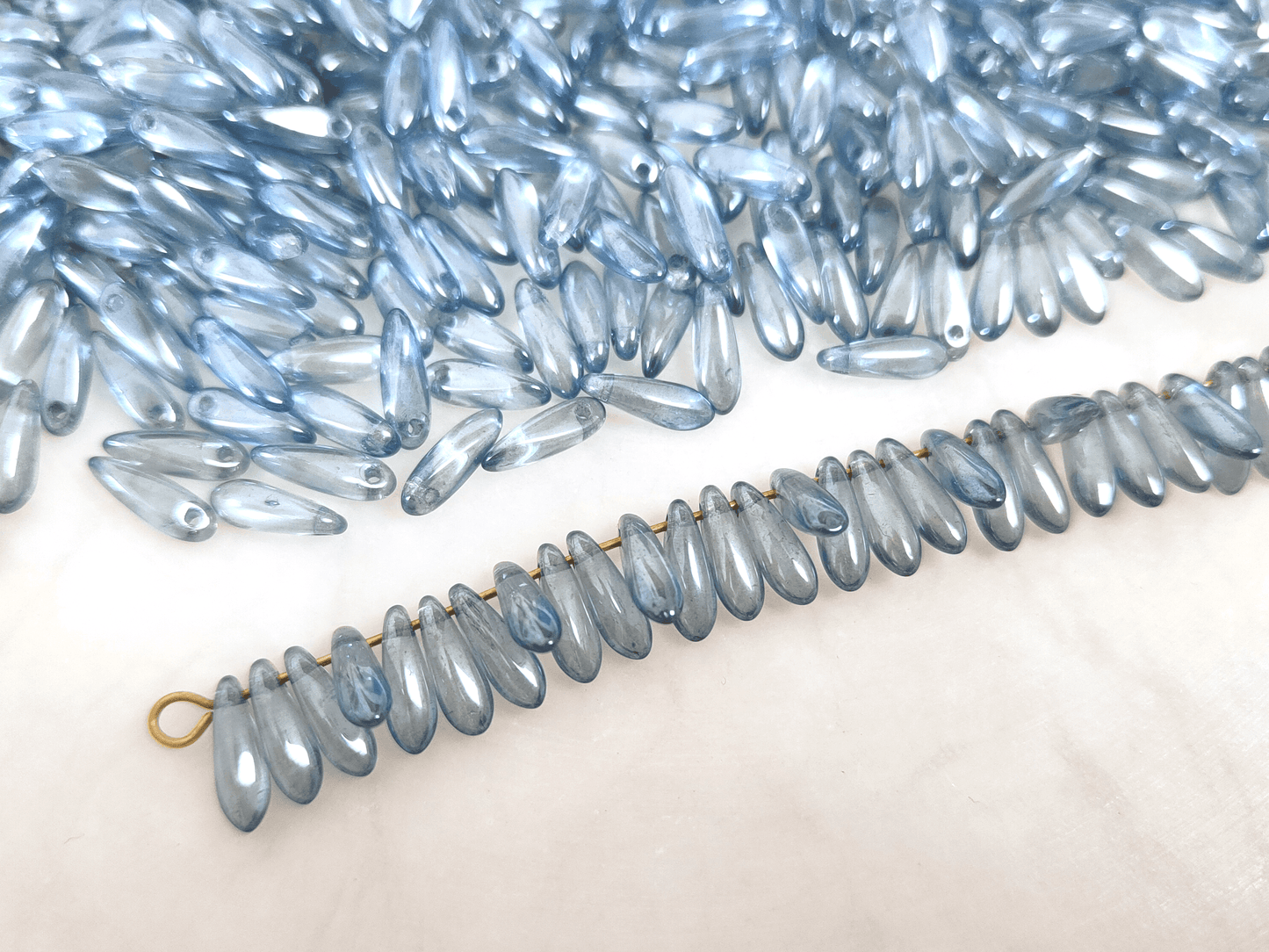 Dolche 3x11mm - Blaugrau Schimmer