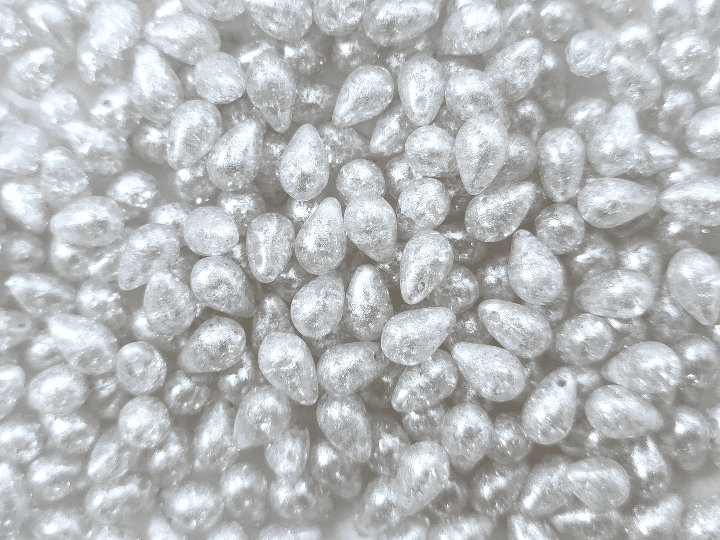 Tropfen 6x9mm - Silber Crackle