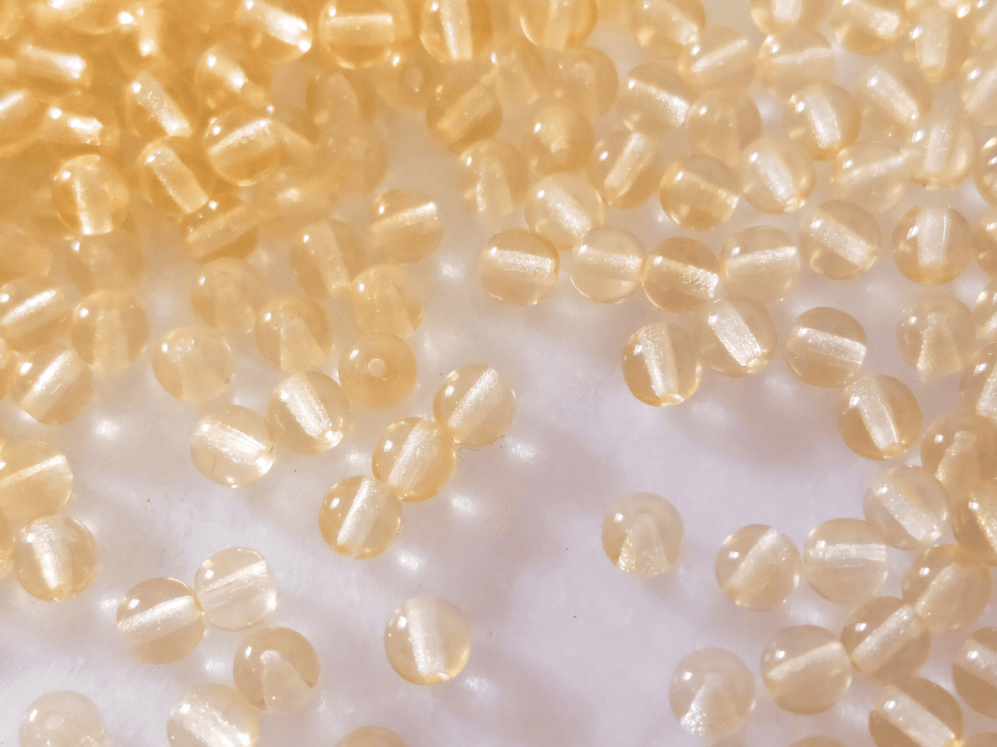 4mm round beads - warm yellow