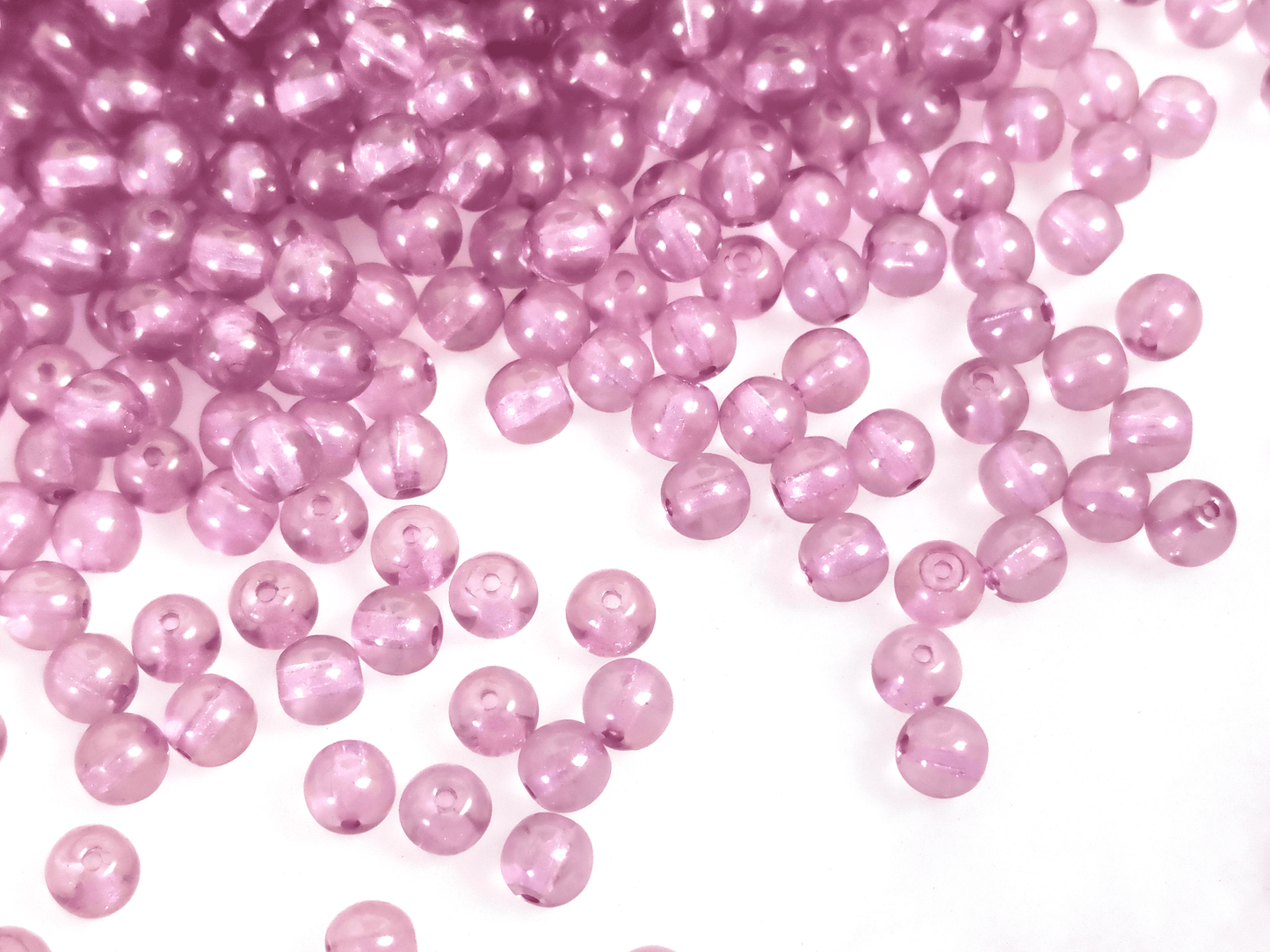 4mm round beads - muted medium purple