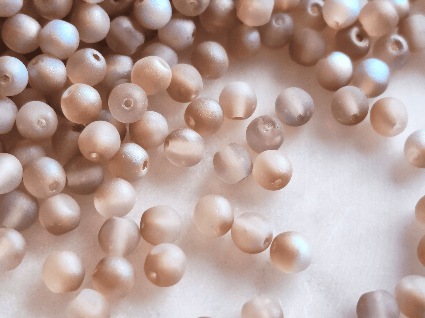 4mm round beads - matt muted brown AB