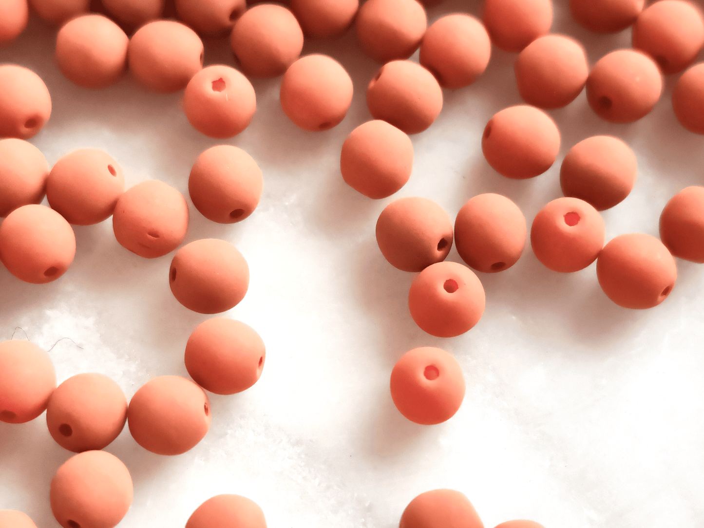 4mm round beads - frosted terra-cotta