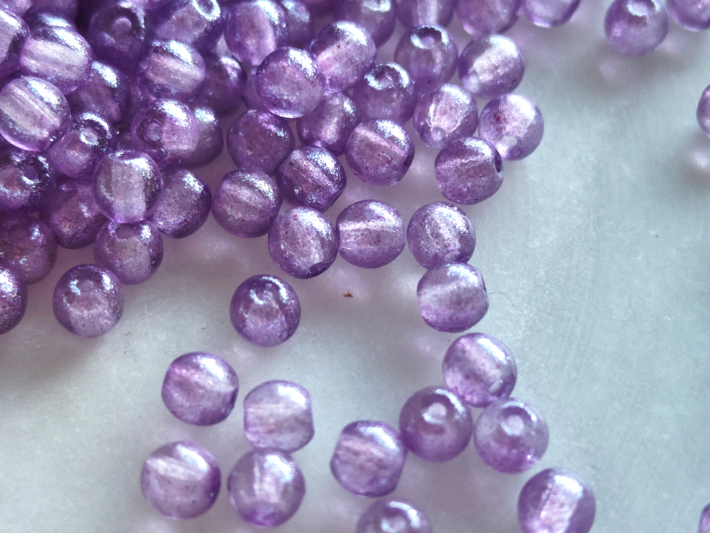 4mm round beads - purple